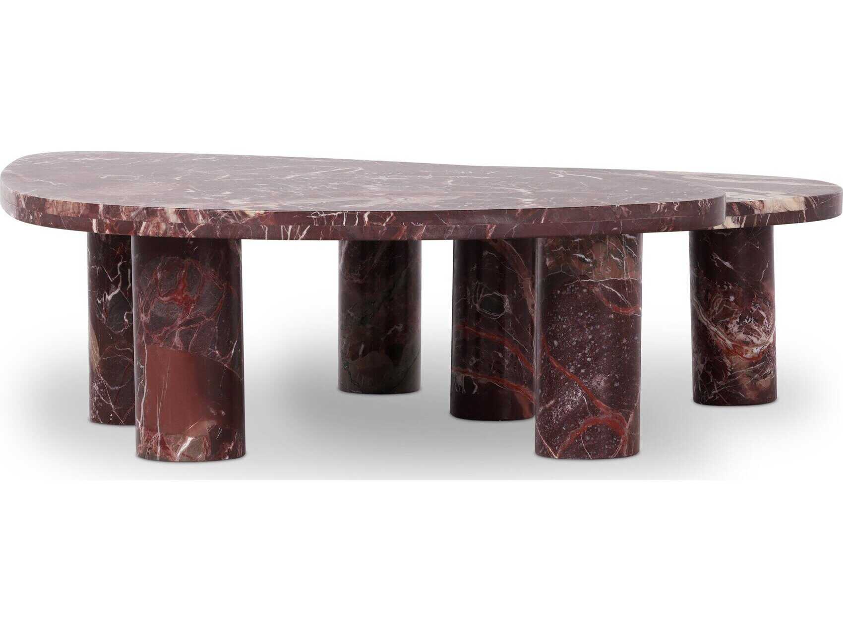 Four Hands Rockwell Zion Merlot Marble Coffee Table