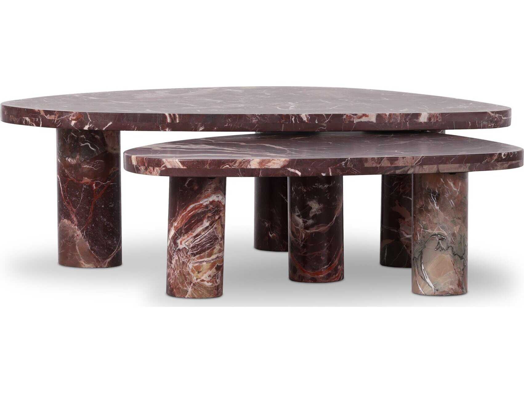 Four Hands Rockwell Zion Merlot Marble Coffee Table