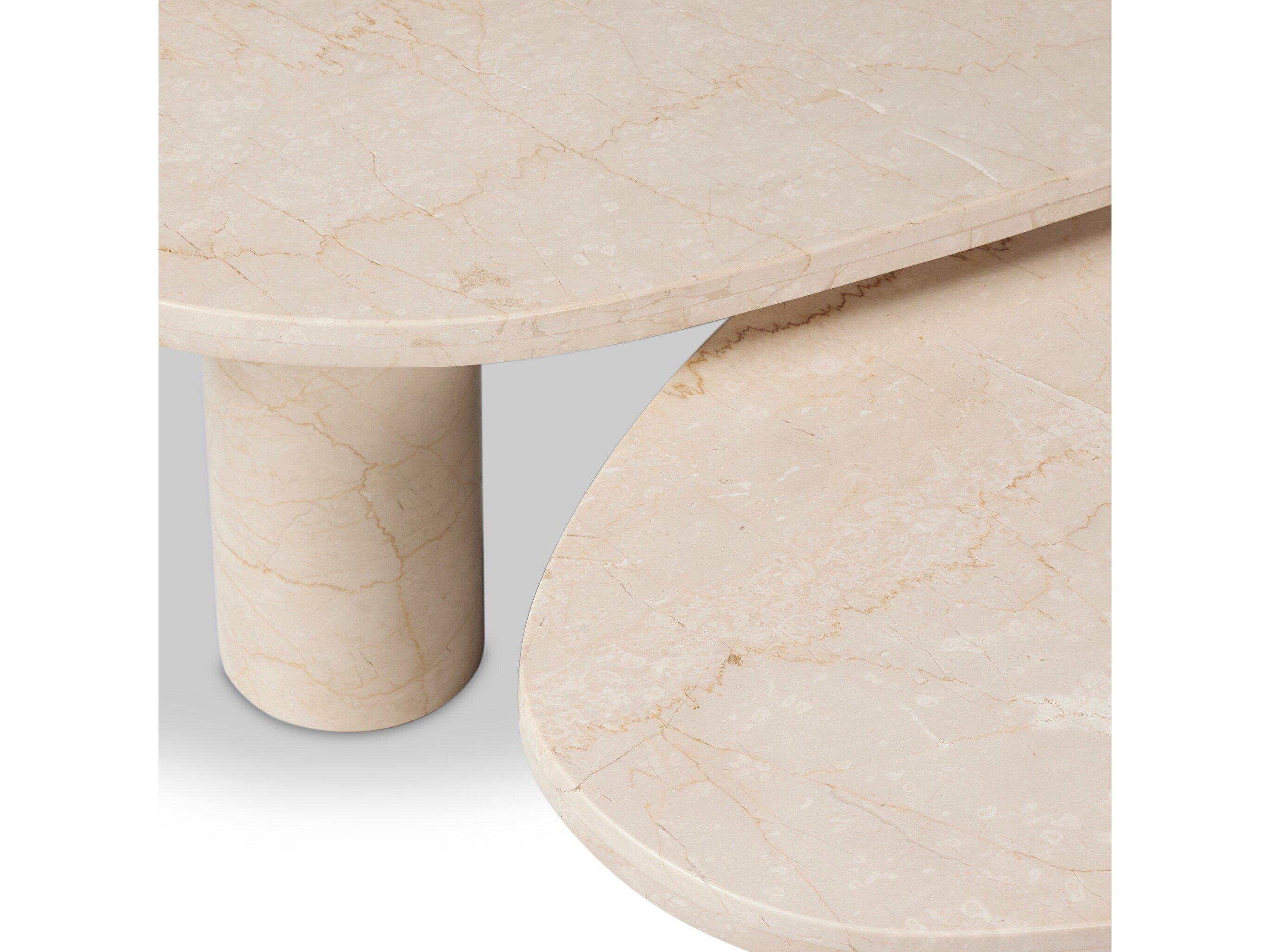 Four Hands Rockwell Zion Cream Marble Nesting Coffee Table Set