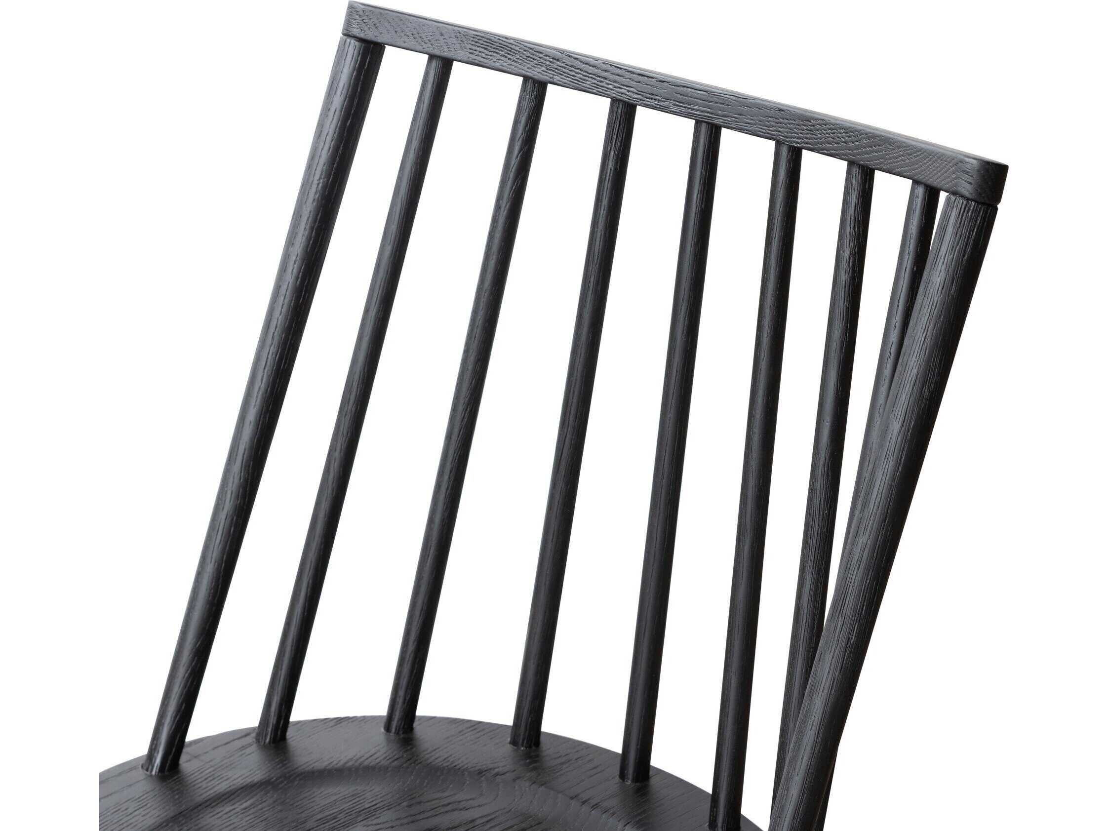 Four Hands Wallis Lewis Black Oak Wood Swivel Counter Stool