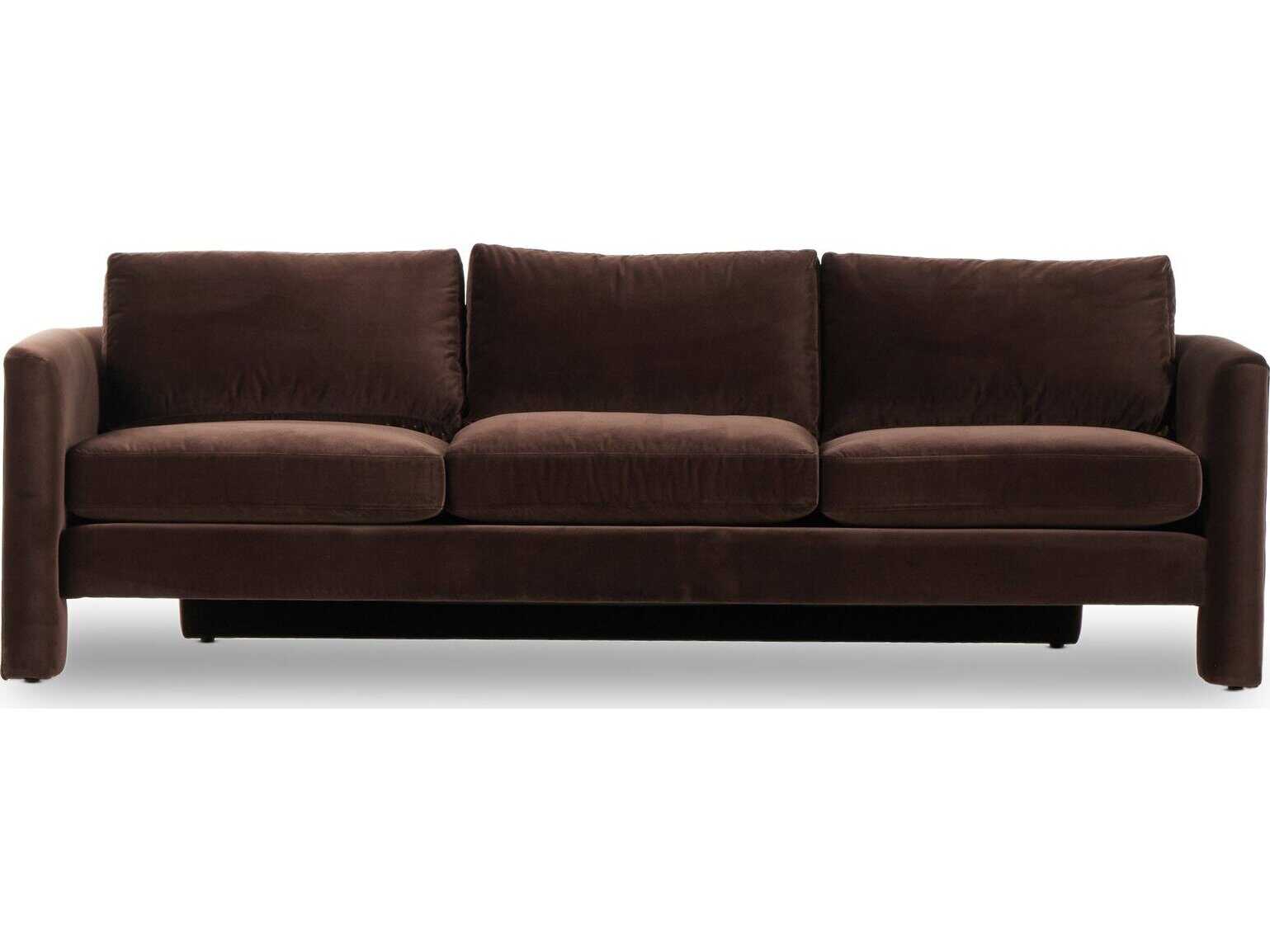 Four Hands Grayson Katya Surrey Cocoa Brown Upholstered Sofa