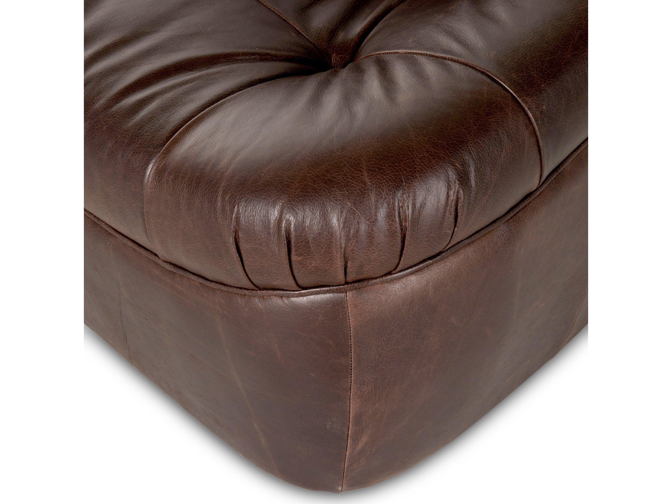 Four Hands Kensington Farley Swivel Brown Leather Club Chair