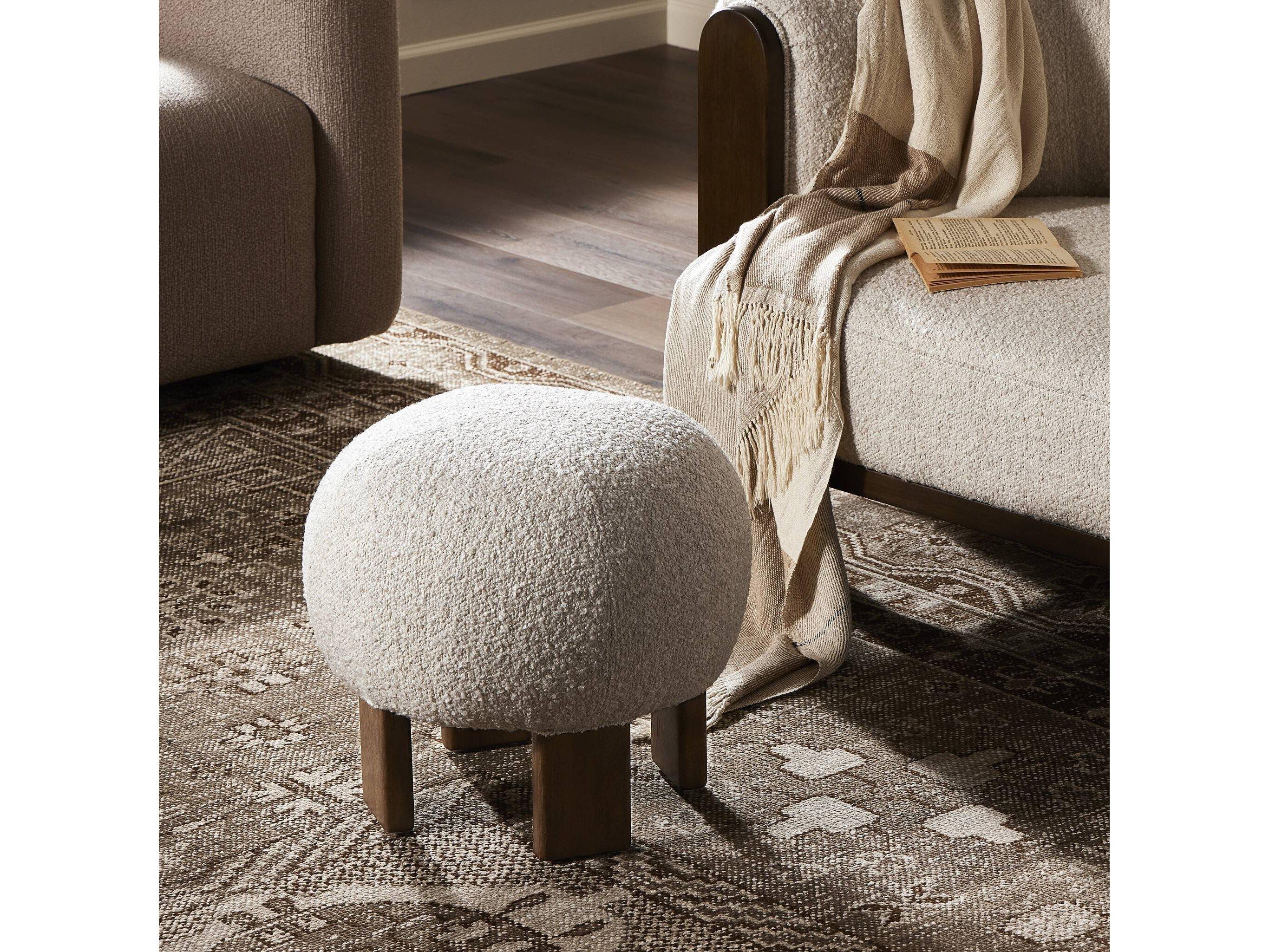 Four Hands Westgate Alma Somerton Ash Upholstered Ottoman
