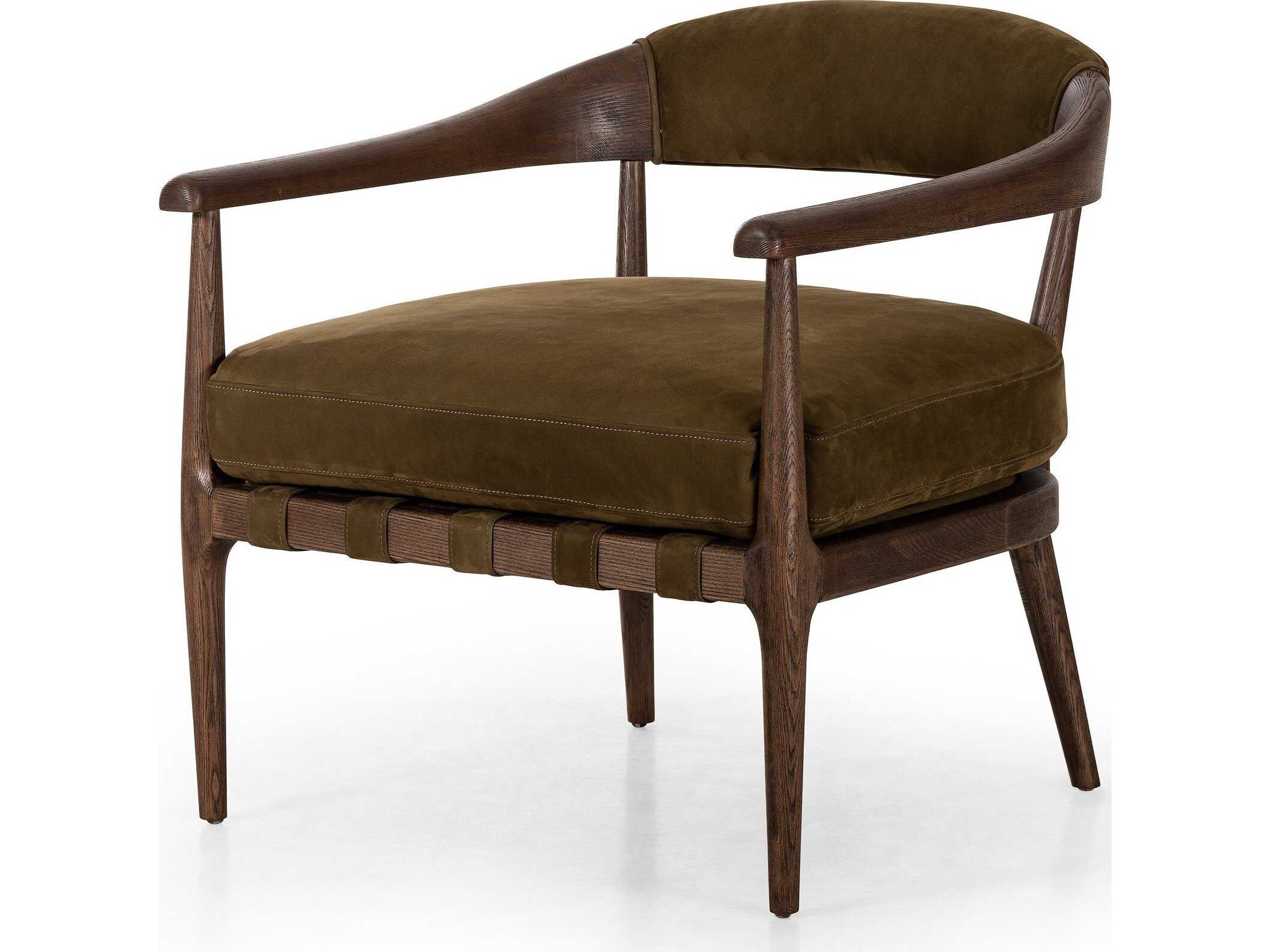 Four Hands Caswell Dane Brown Leather Accent Chair