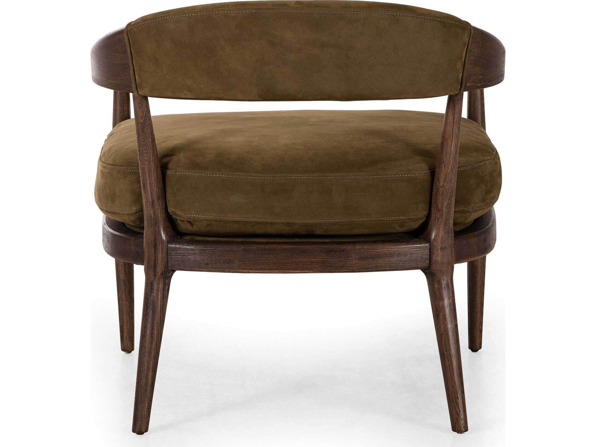 Four Hands Caswell Dane Brown Leather Accent Chair