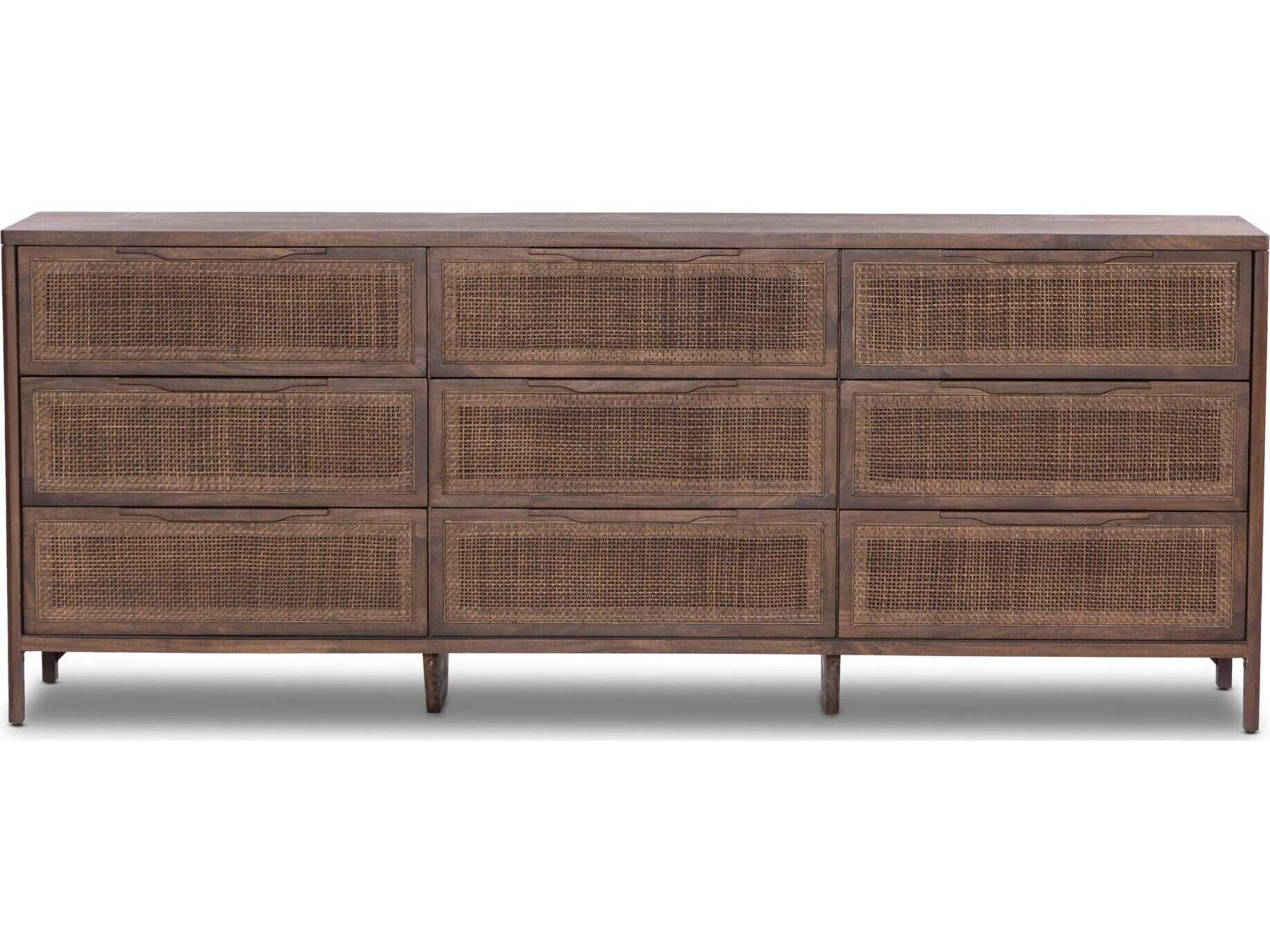 Four Hands Prescott 9-Drawers Mango Wood Triple Dresser