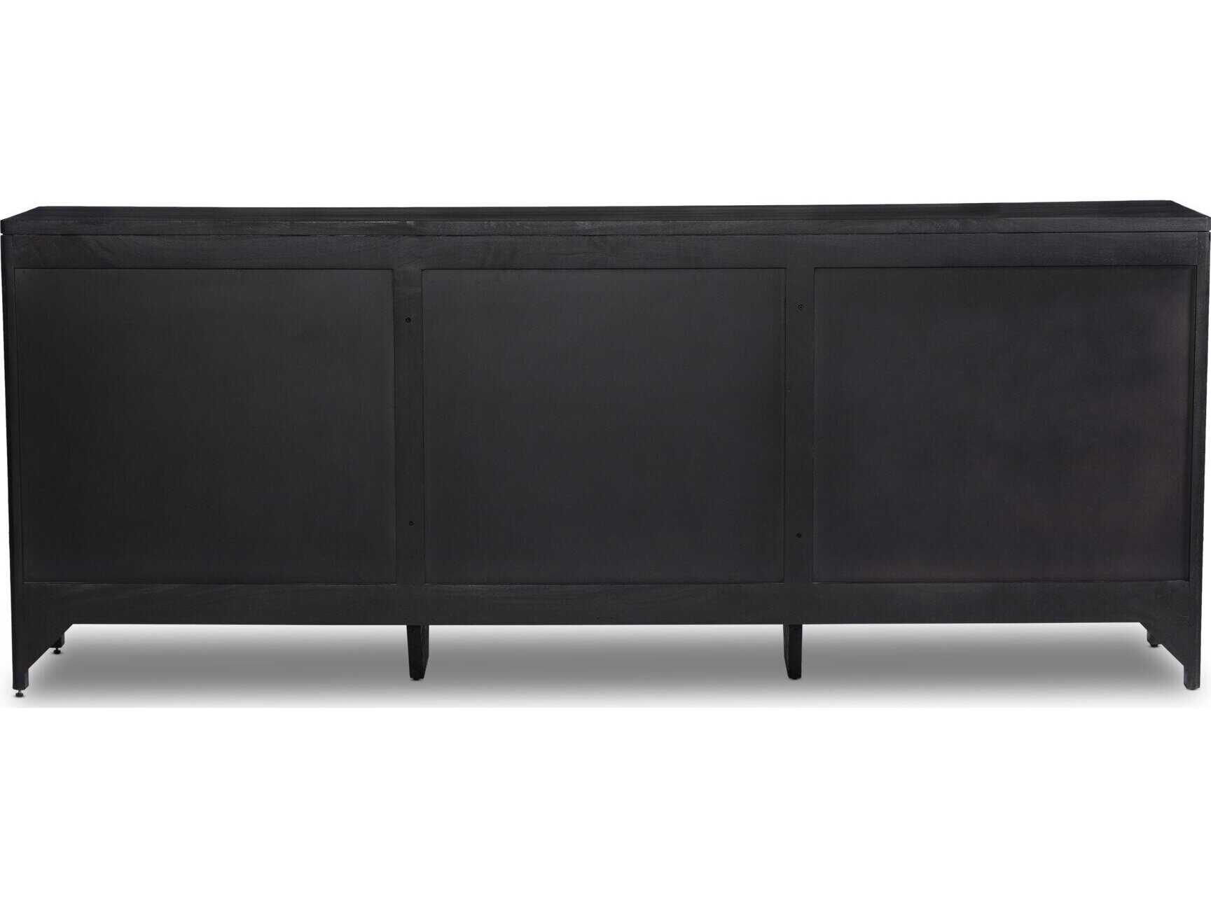 Four Hands Prescott Sydney Black Cane Mango Wood 9 Drawer Dresser