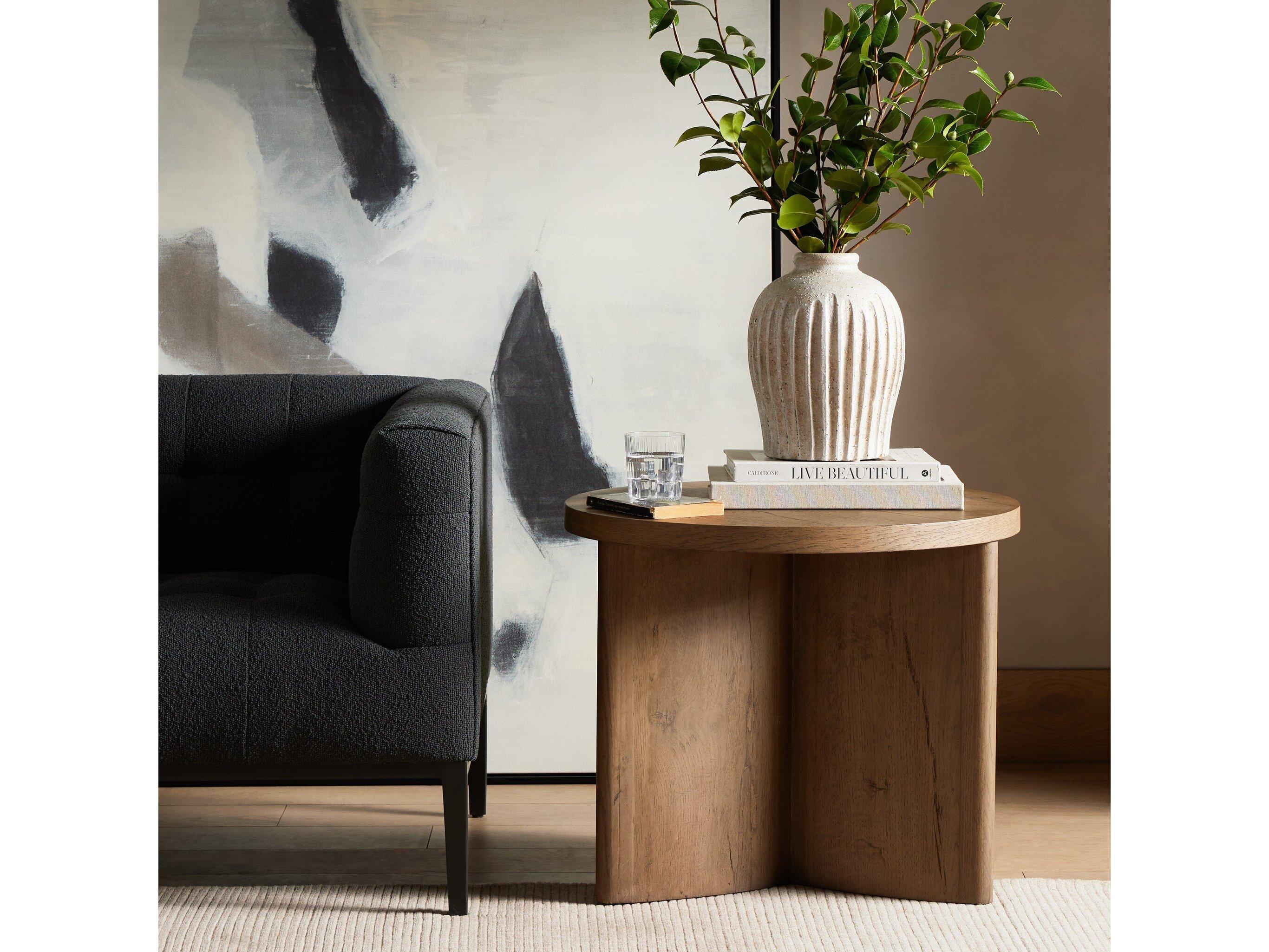 Four Hands Bina Toli Rustic Grey Veneer End Table