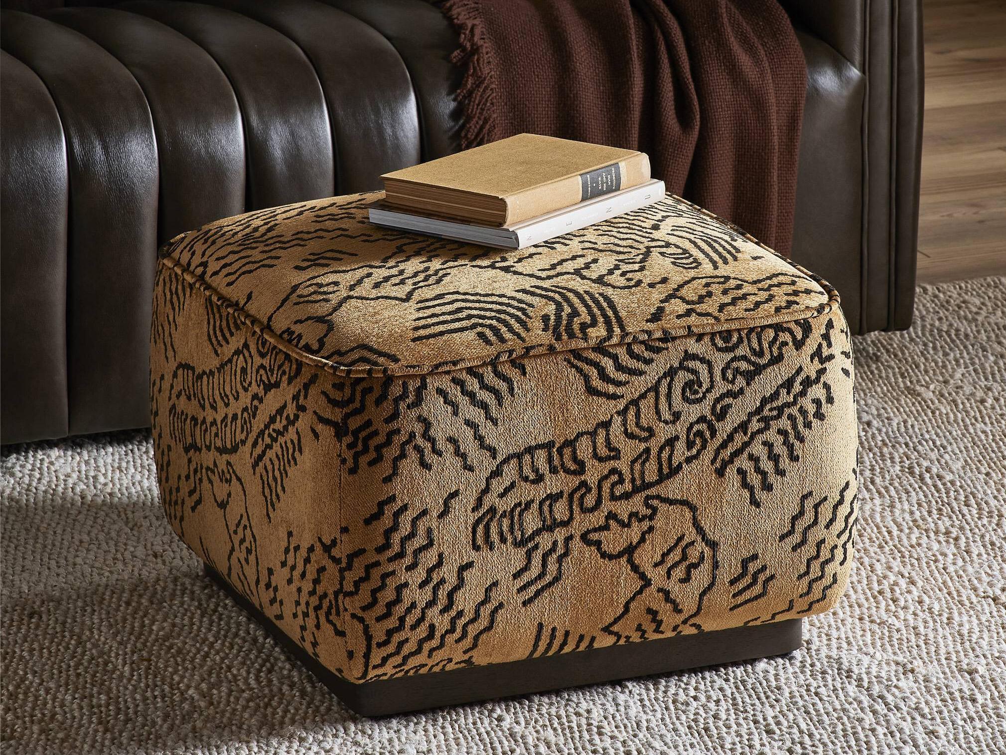 Four Hands Westgate Sinclair Balkan Ochre Upholstered Square Ottoman