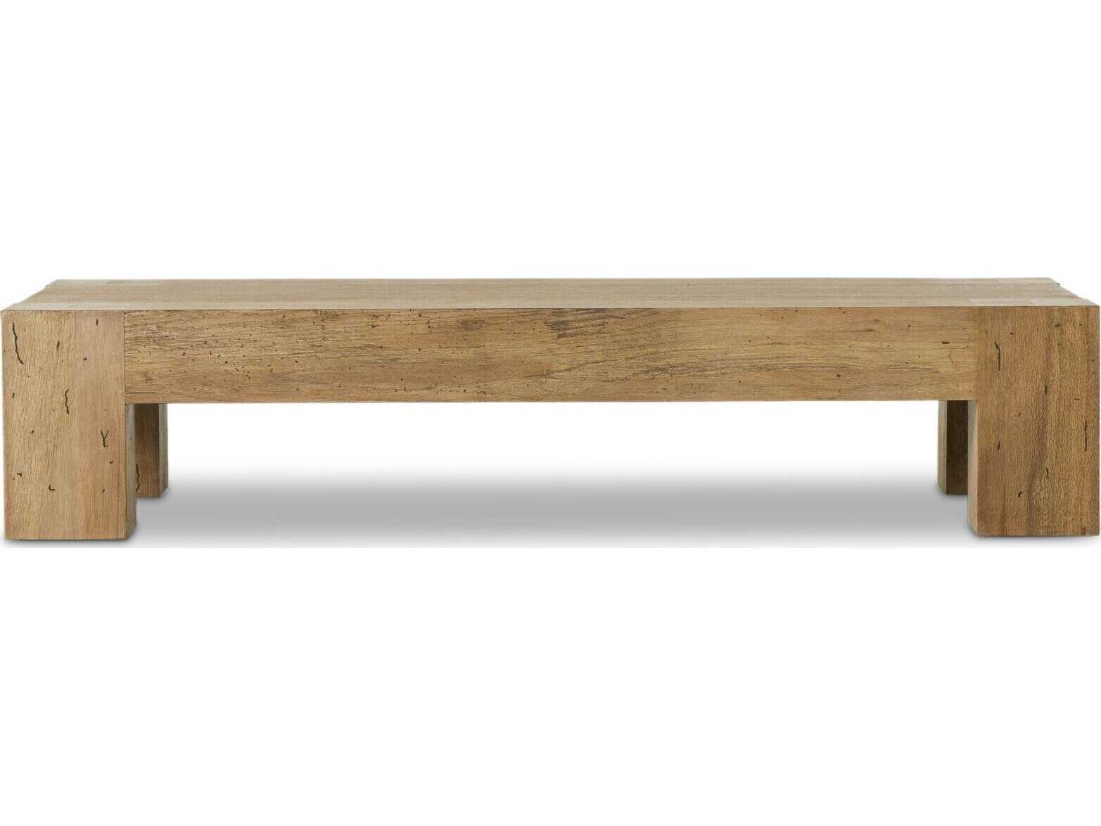 Four Hands Wesson Abaso Rectangular Rustic Wormwood Oak Coffee Table