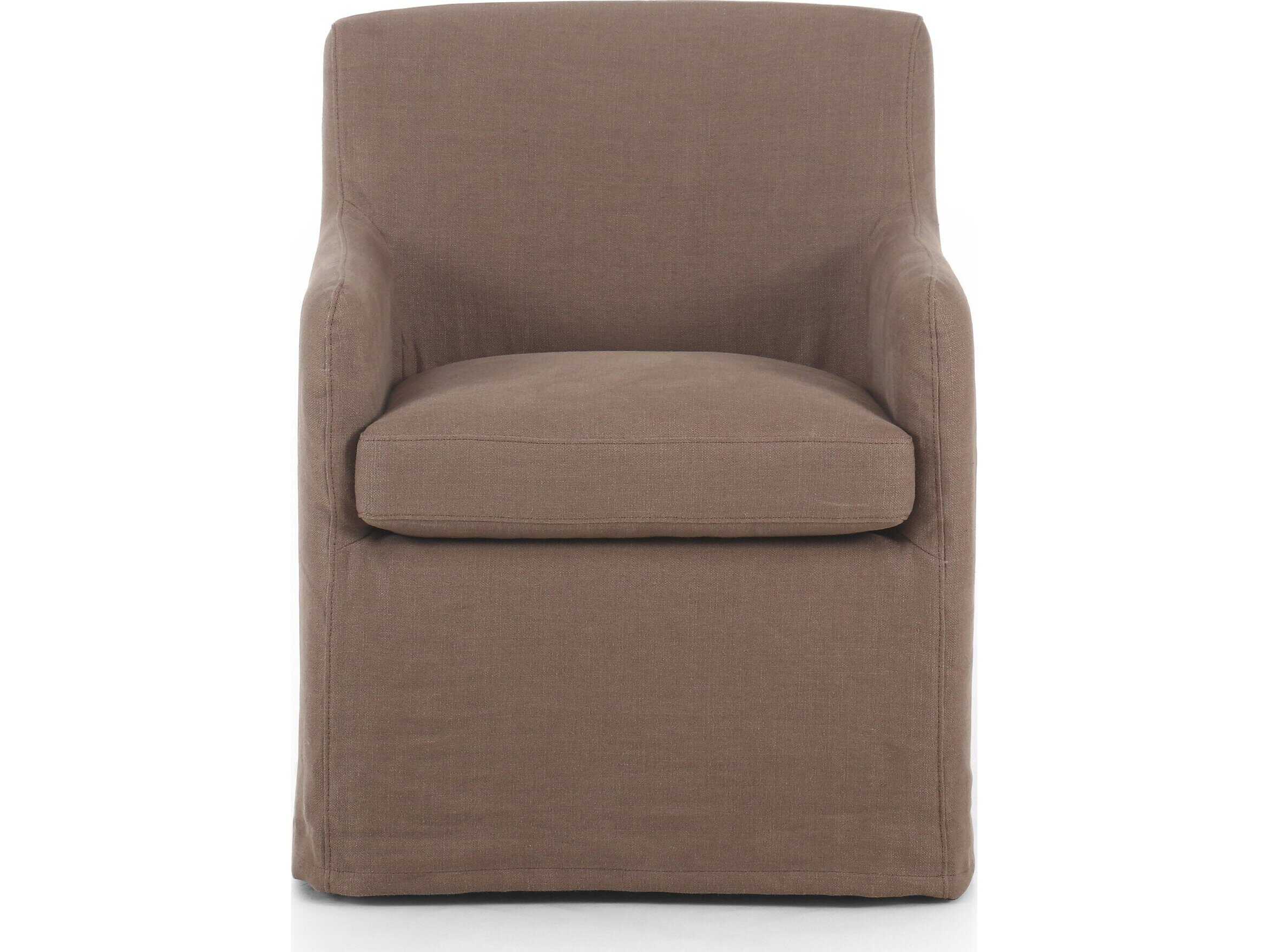 Four Hands Kensington Brown Upholstered Arm Dining Chair