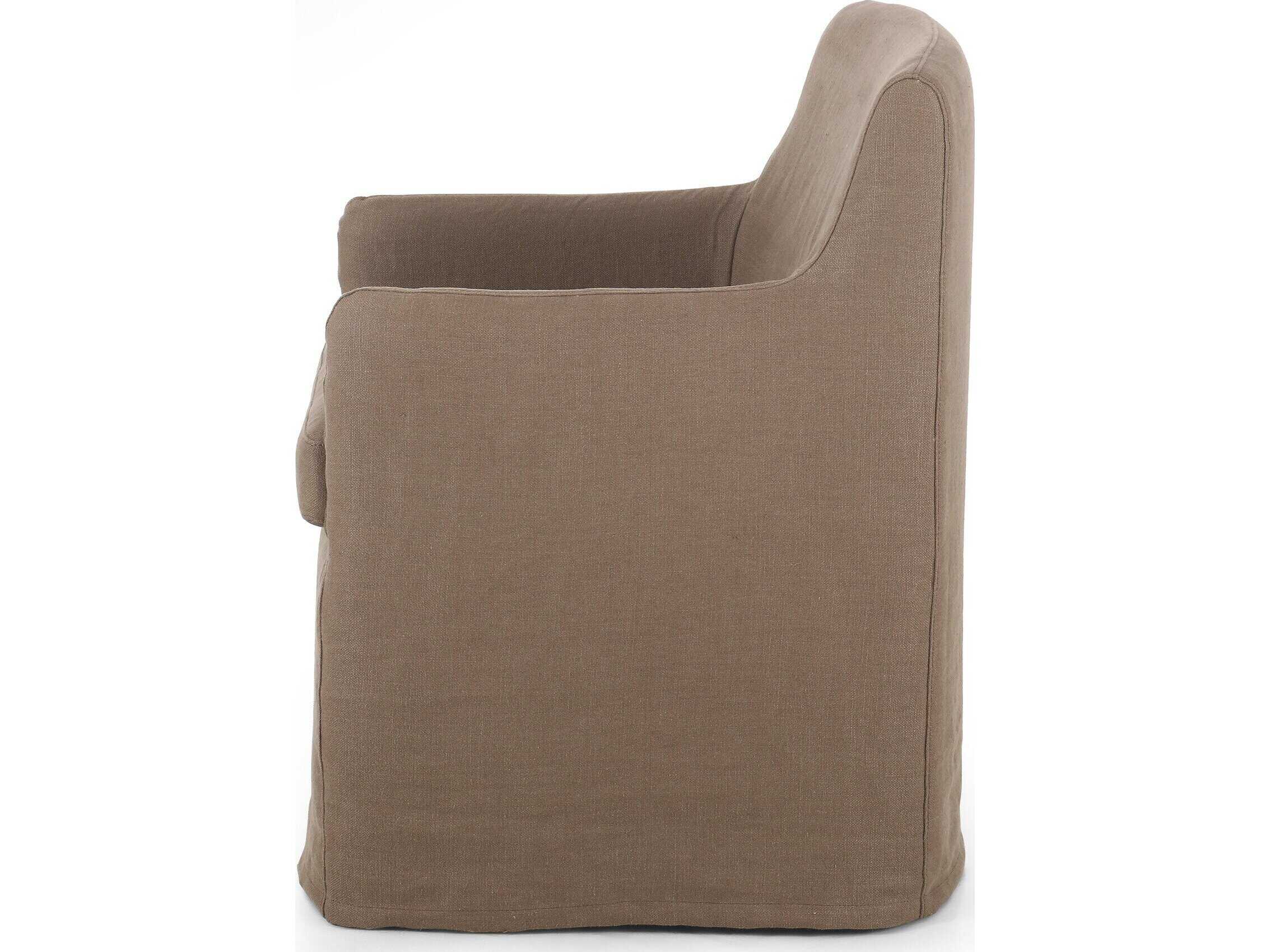 Four Hands Kensington Brown Upholstered Arm Dining Chair
