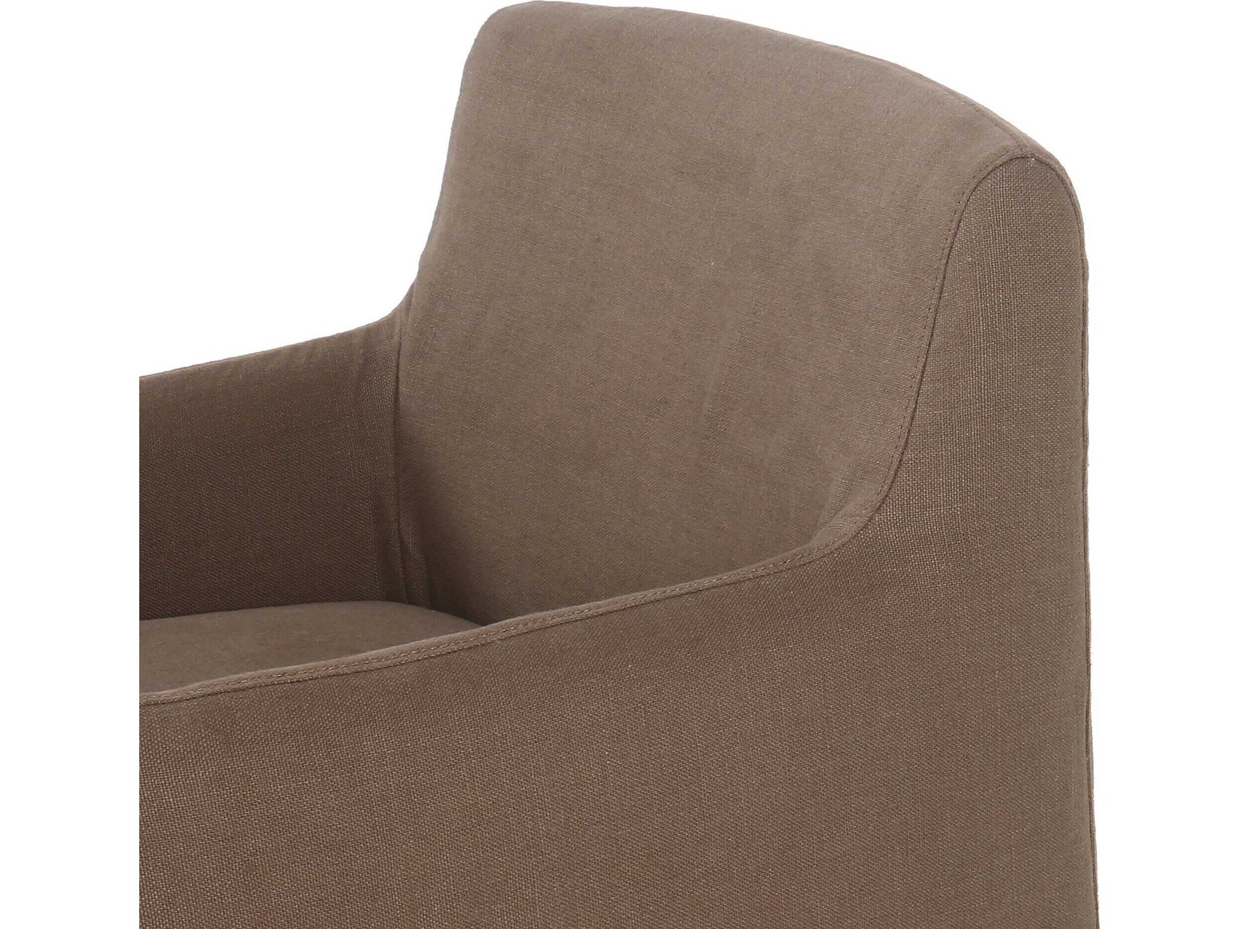 Four Hands Kensington Brown Upholstered Arm Dining Chair