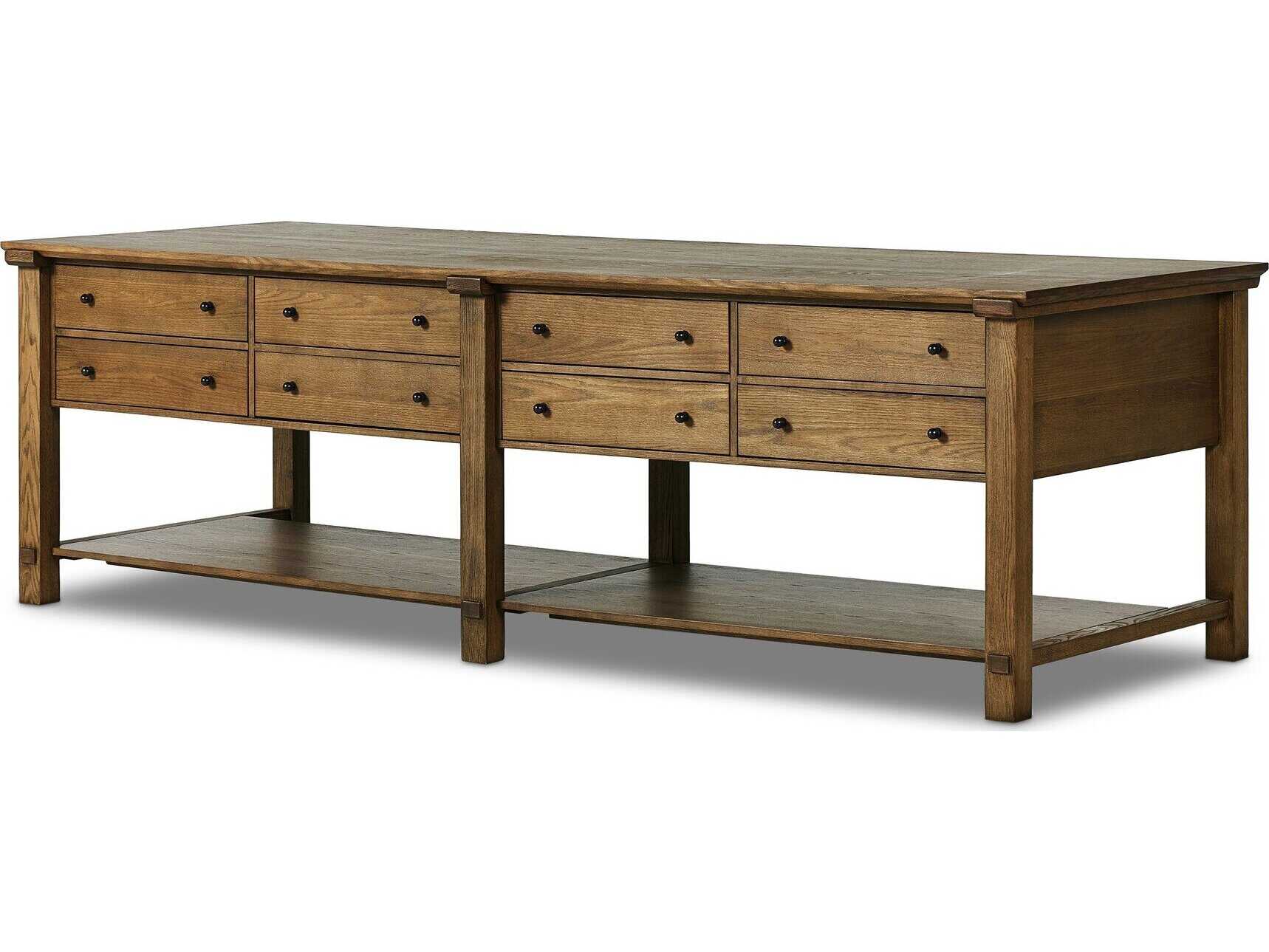 Four Hands Allston Gardendale Tan Oak Veneer Kitchen Island