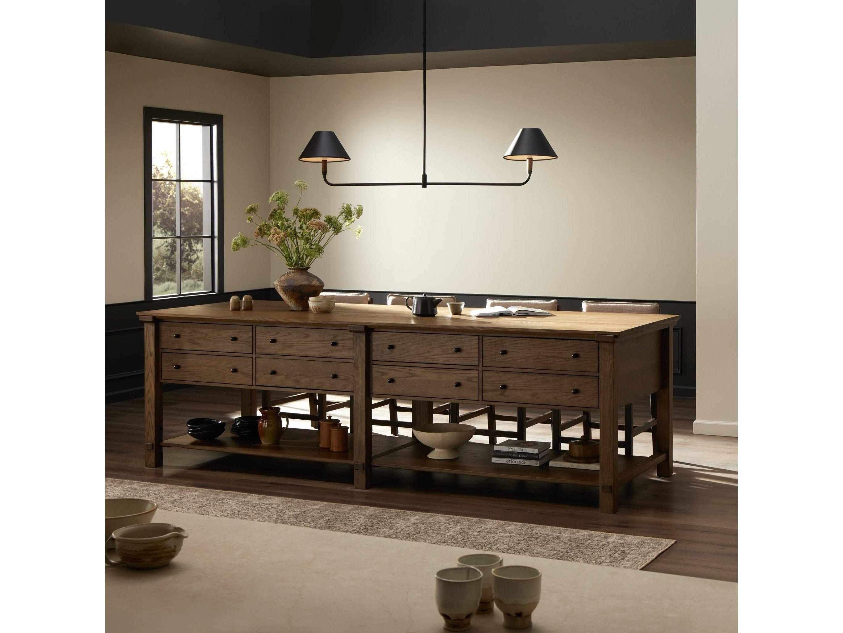 Four Hands Allston Gardendale Tan Oak Veneer Kitchen Island