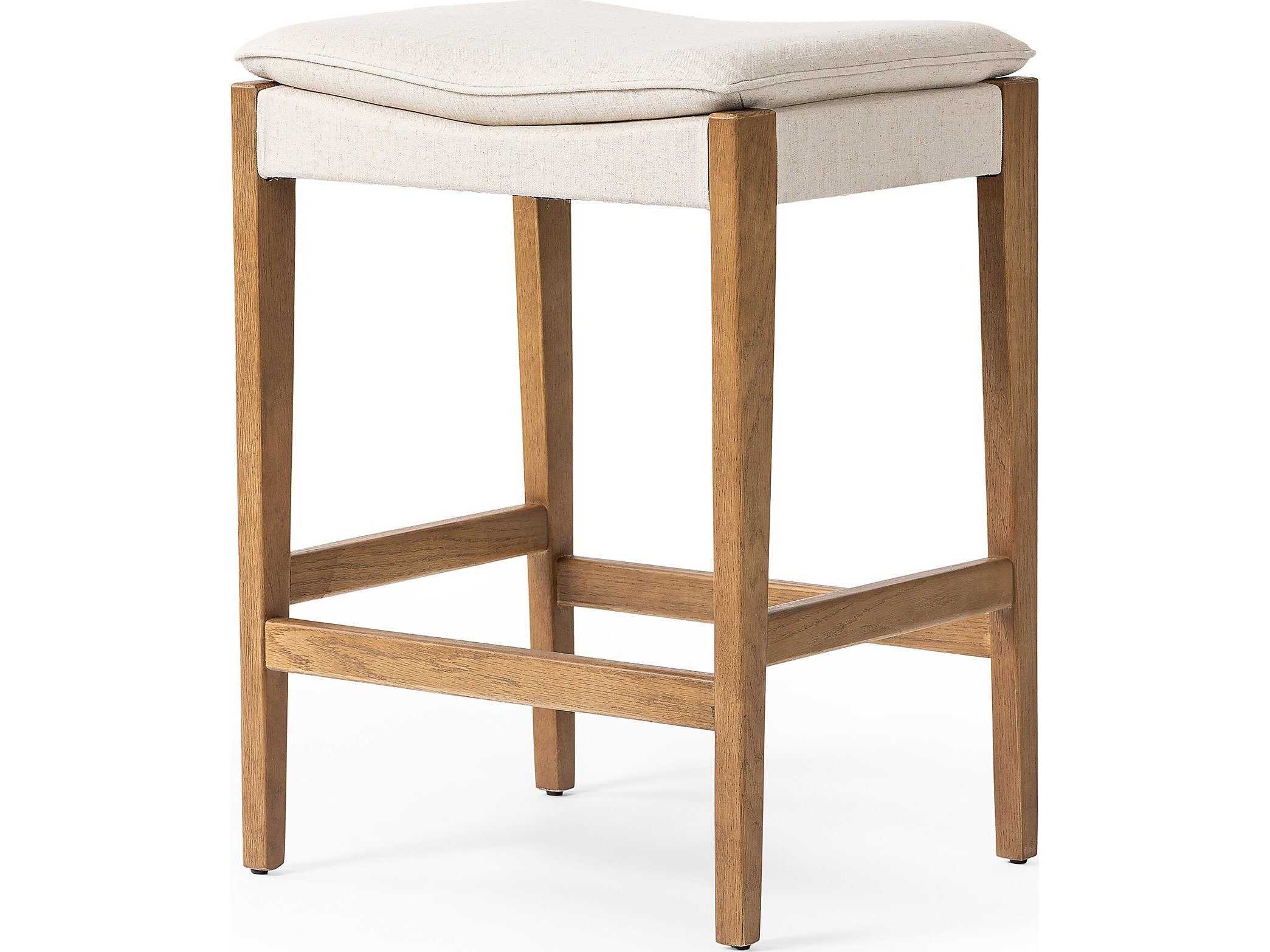 Four Hands Ashford Aya Upholstered Oak Wood Counter Stool