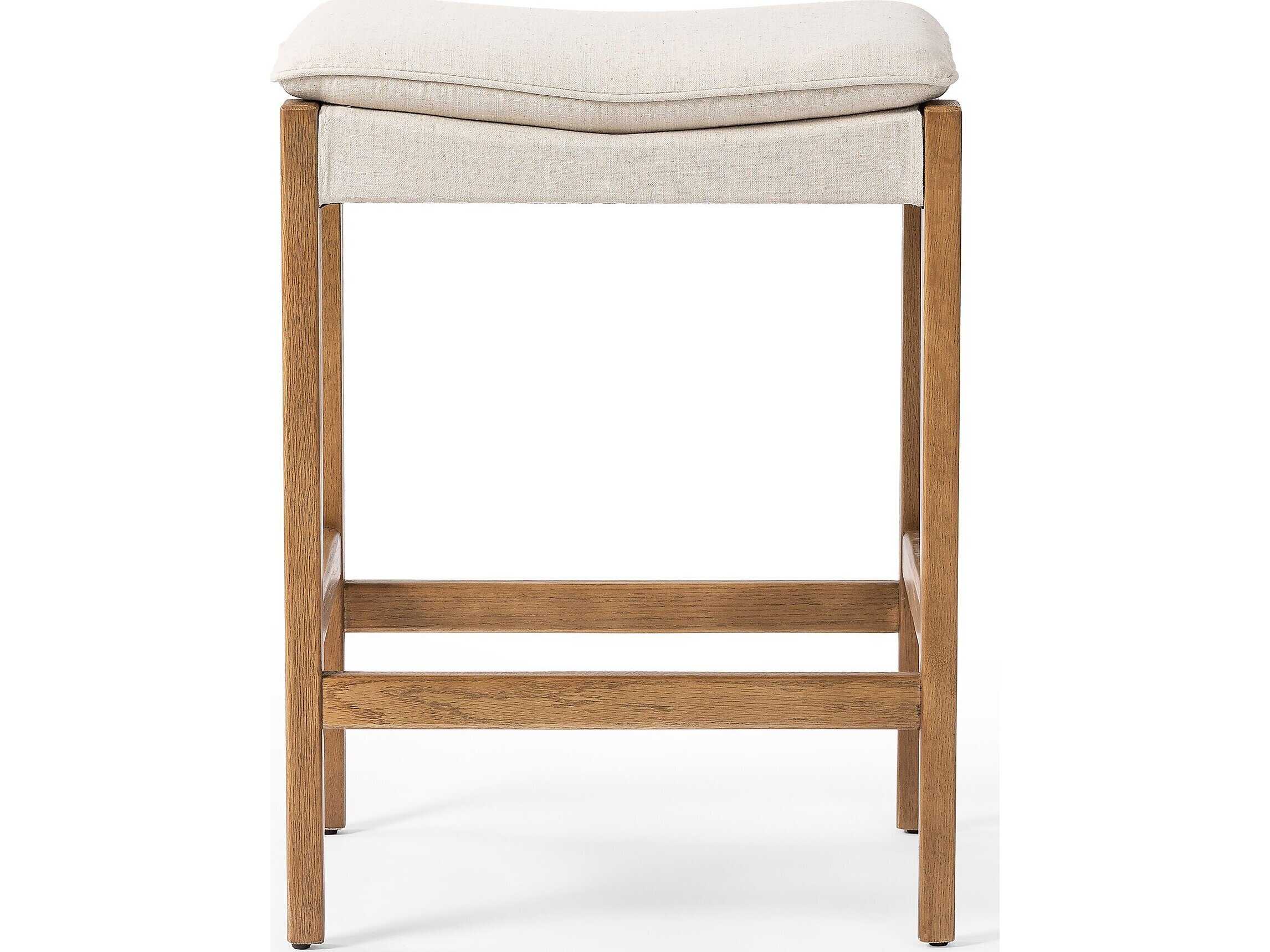 Four Hands Ashford Aya Upholstered Oak Wood Counter Stool