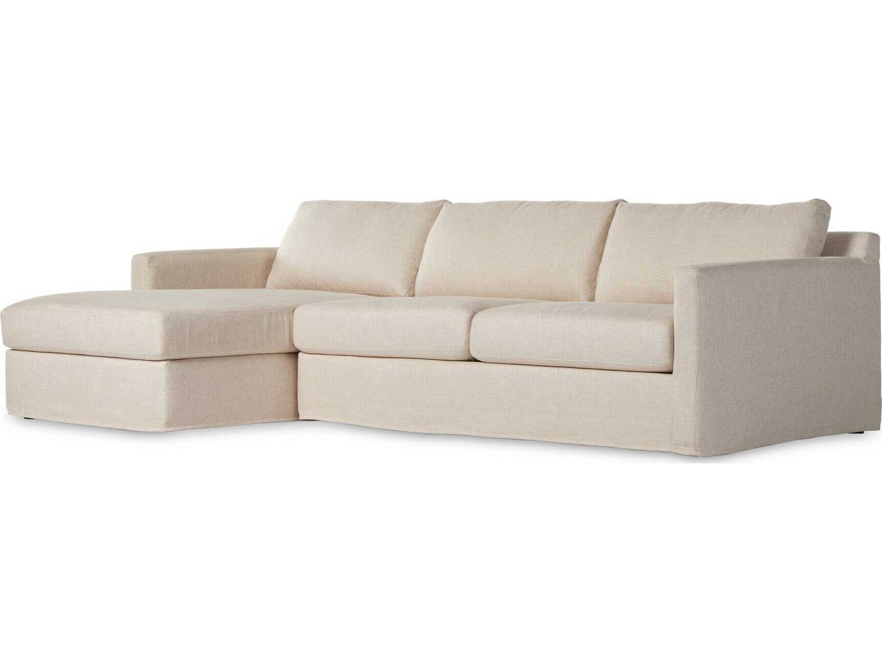 Four Hands Helm Hampton 2 - Piece Beige Upholstered Sectional Sofa with LAF Chaise