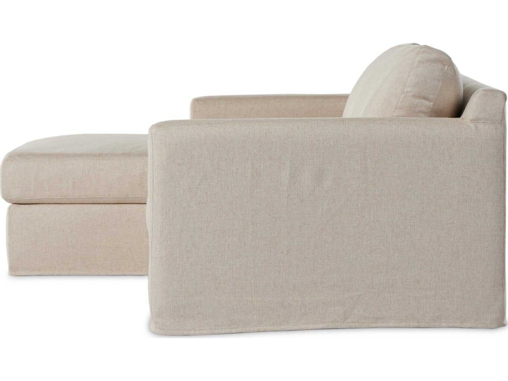 Four Hands Helm Hampton 2 - Piece Beige Upholstered Sectional Sofa with LAF Chaise