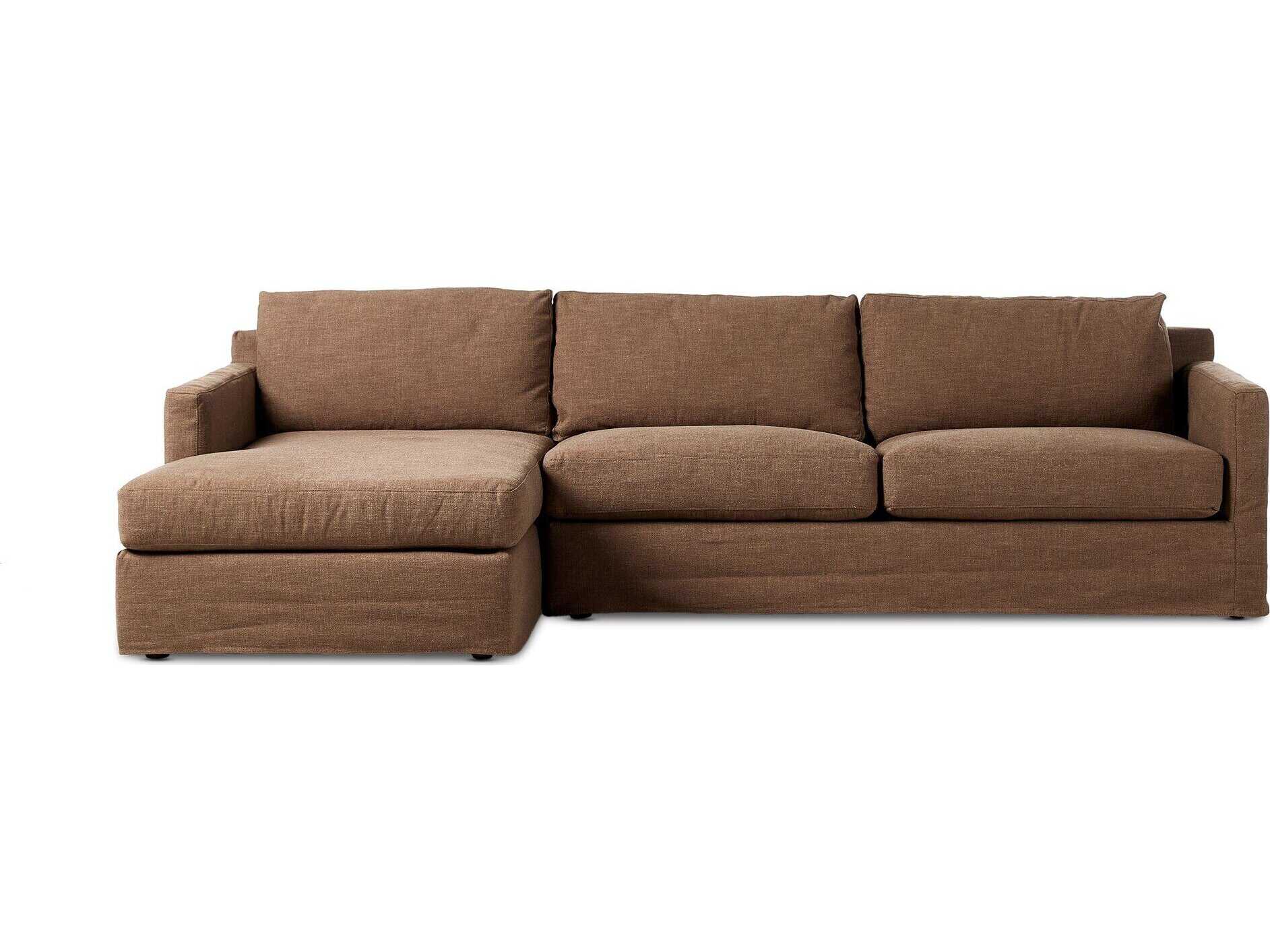 Four Hands Helm Brown Upholstered Sectional Sofa