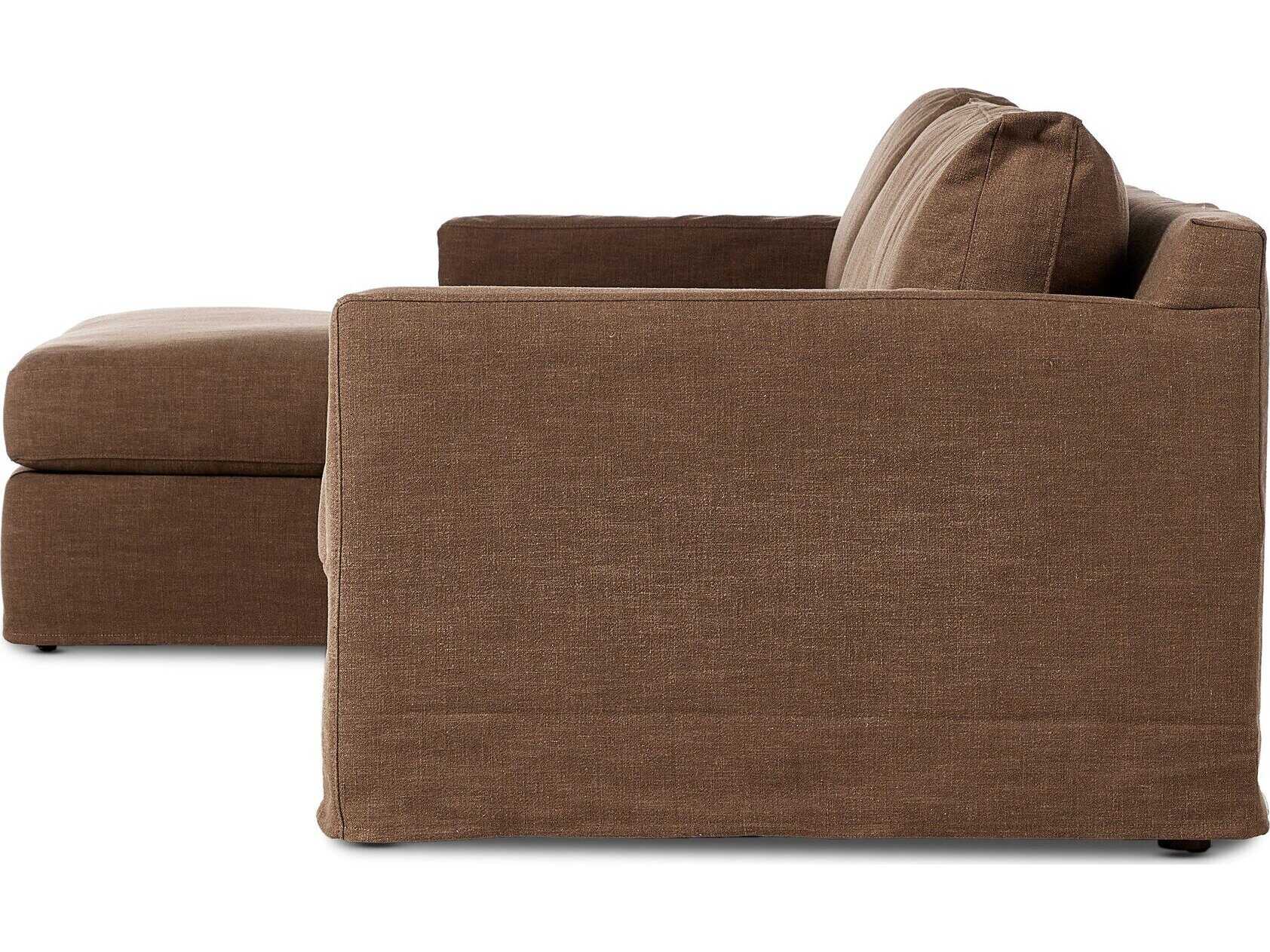 Four Hands Helm Brown Upholstered Sectional Sofa