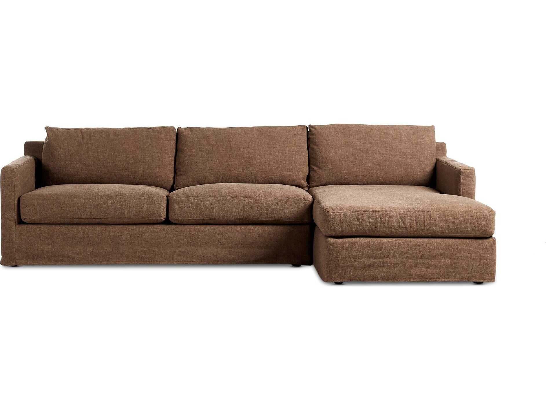 Four Hands Helm Brown Upholstered Sectional Sofa