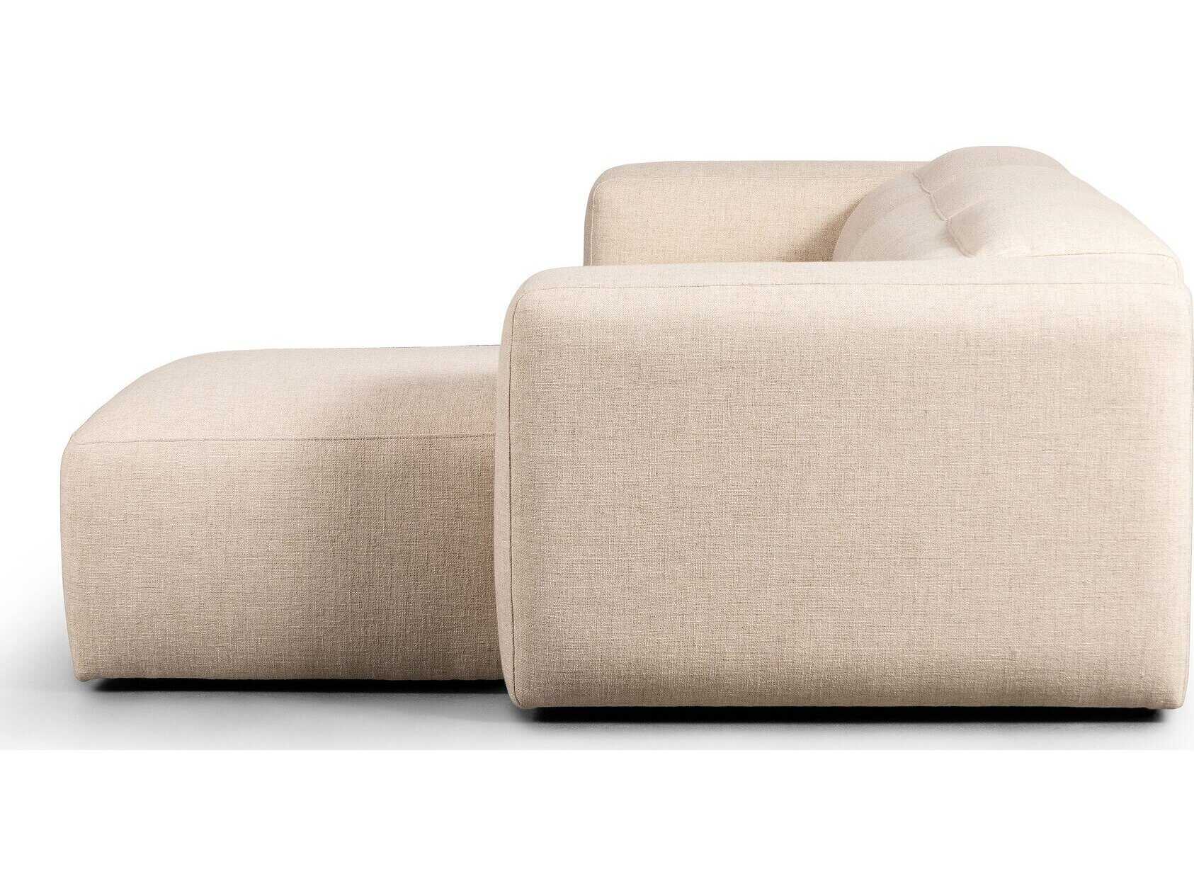 Four Hands Norwood Radley Power Recliner 3 - Piece Cream Upholstered Sectional Sofa with RAF Chaise