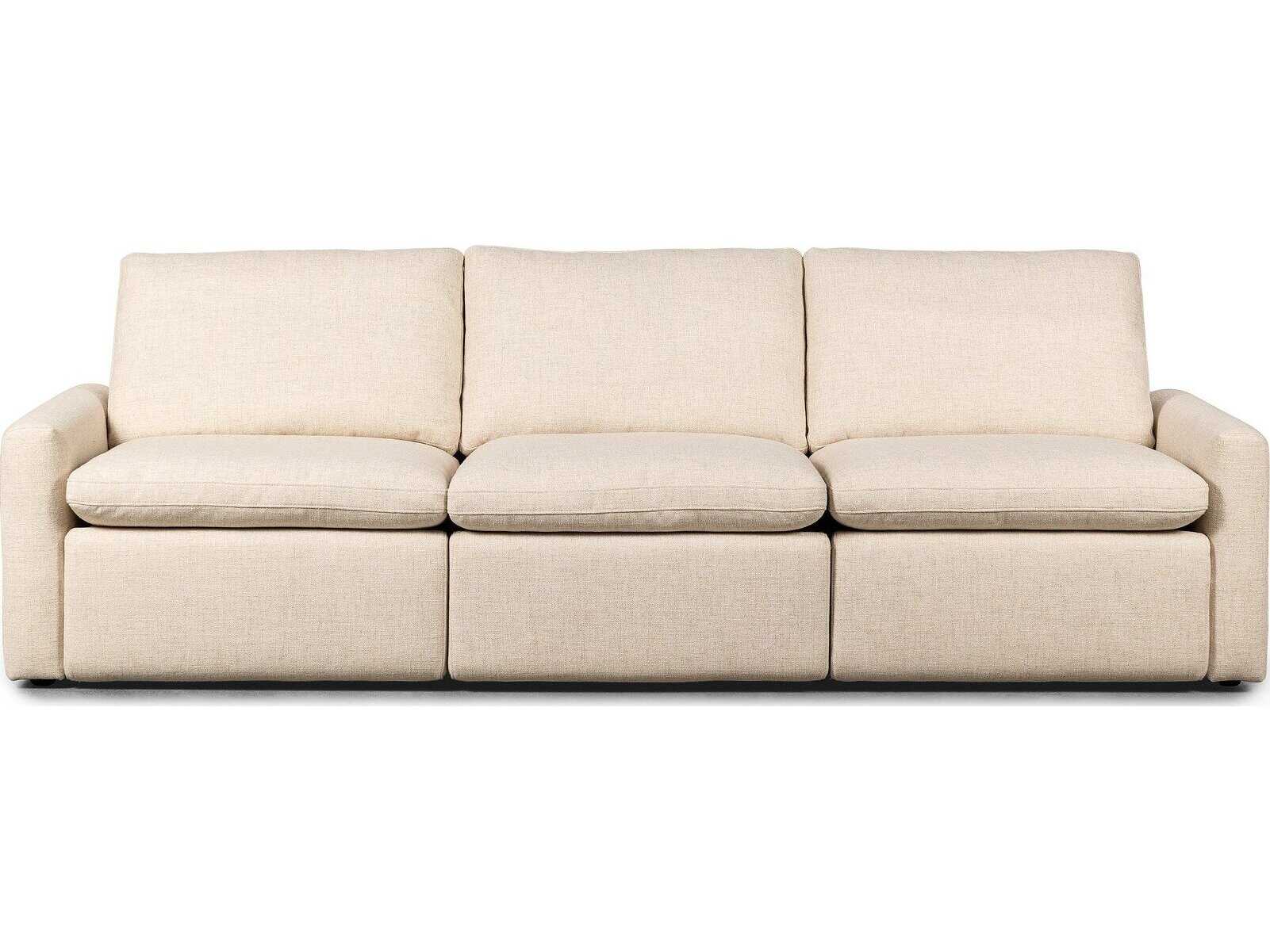 Four Hands Norwood Tillery Power Recliner 3 - Piece Wide Cream Upholstered Sofa