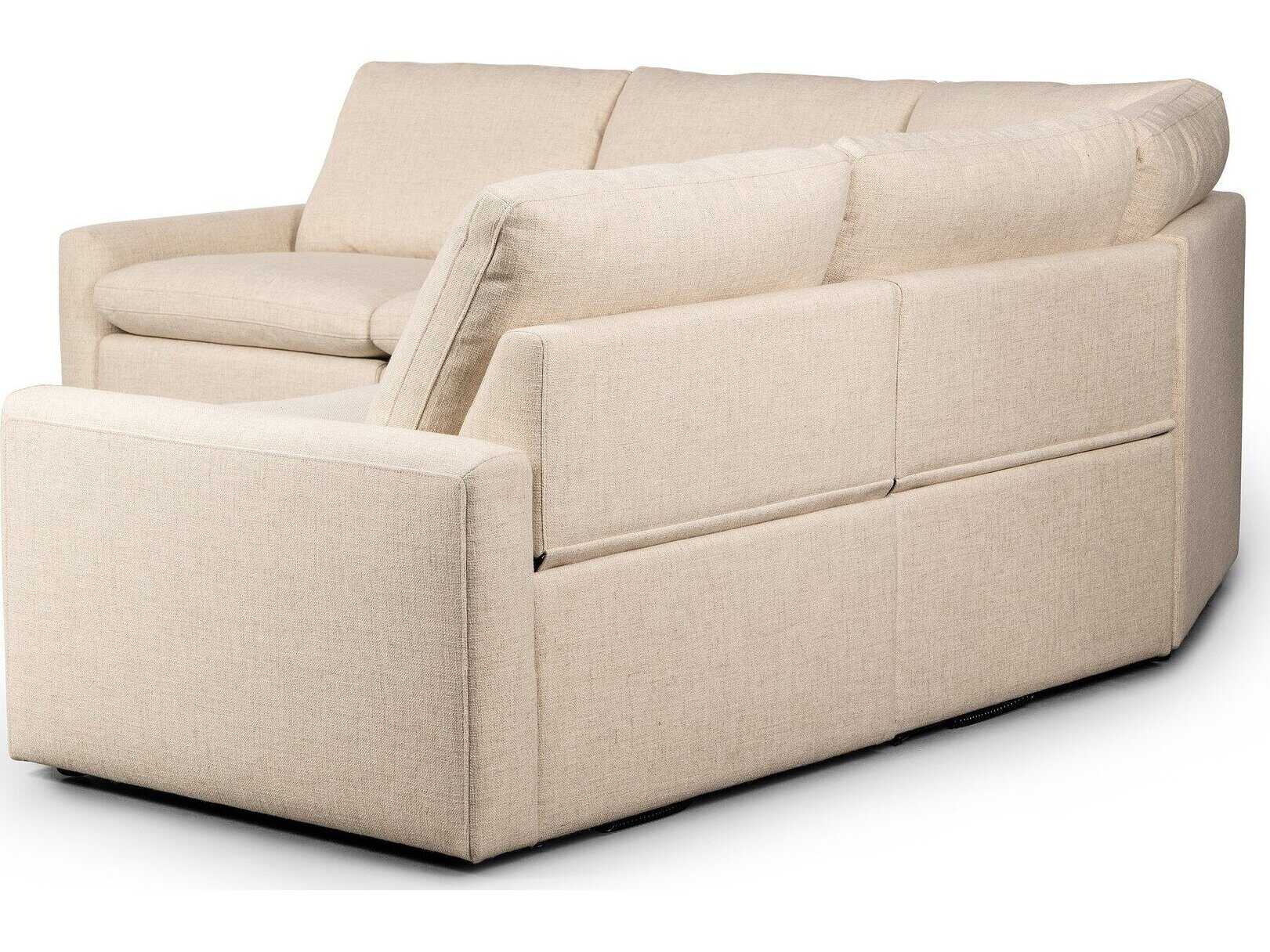 Four Hands Norwood Tillery Power Recliner 5 - Piece Cream Upholstered Sectional Sofa