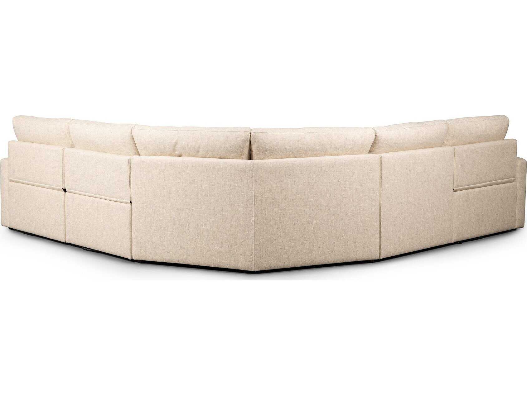 Four Hands Norwood Tillery Power Recliner 5 - Piece Cream Upholstered Sectional Sofa