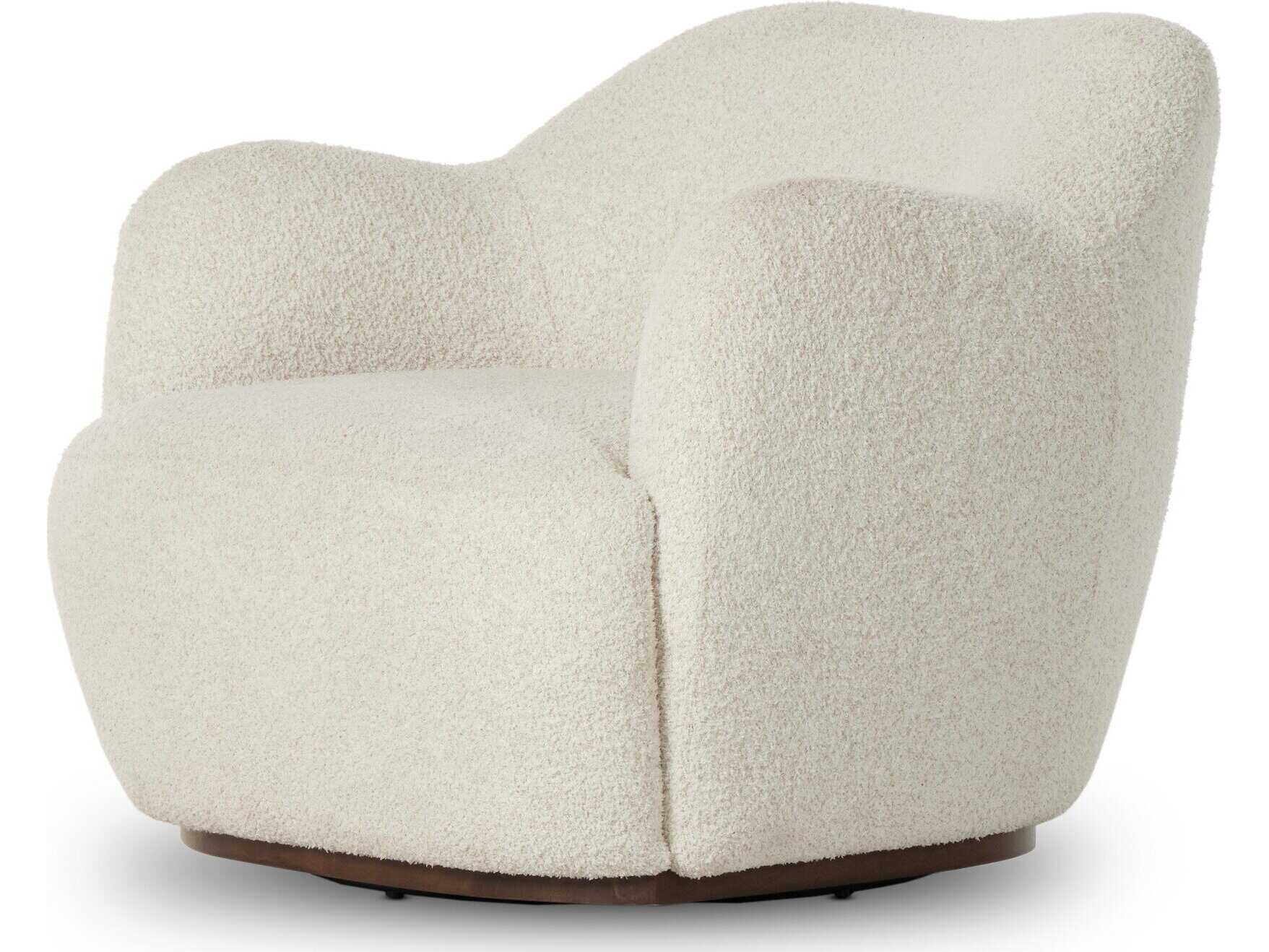 Four Hands Westgate Julius Swivel White Fabric Accent Chair