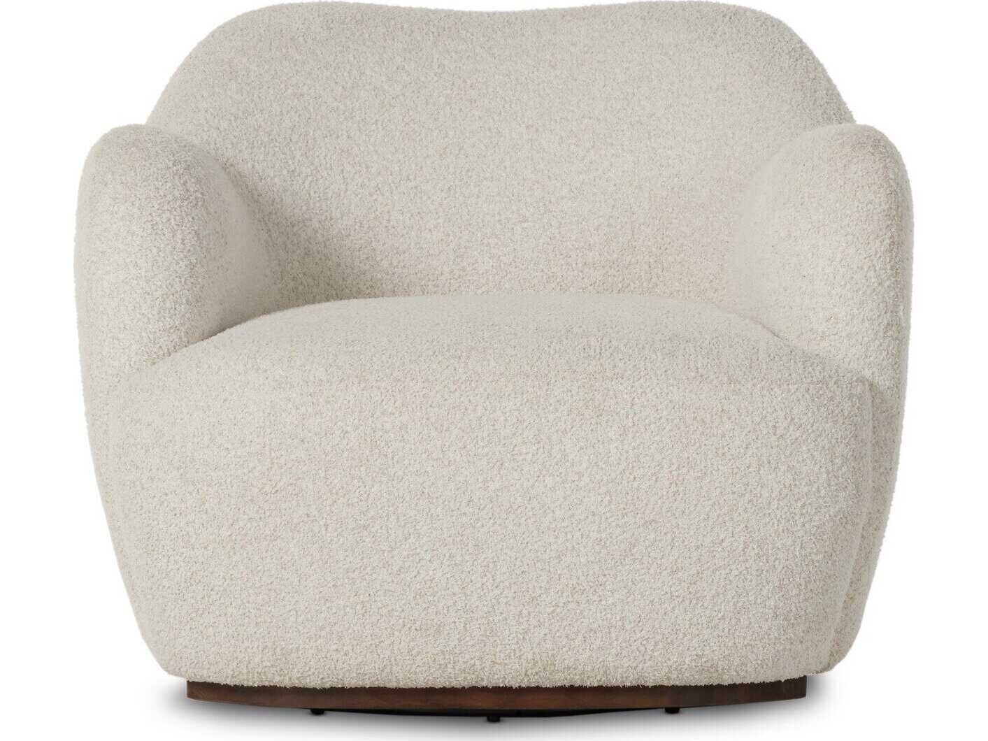Four Hands Westgate Julius Swivel White Fabric Accent Chair