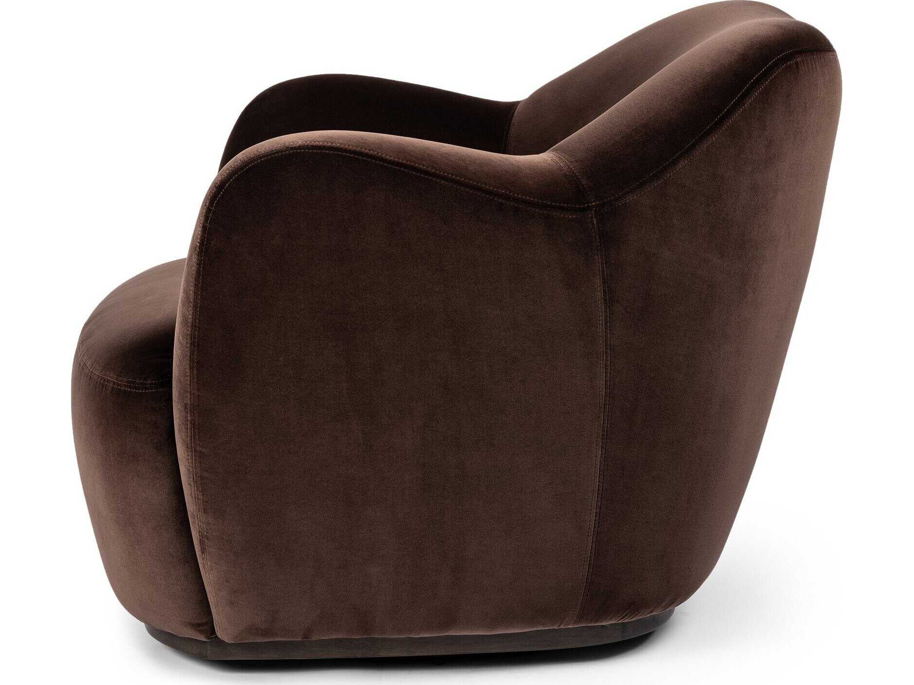 Four Hands Westgate Julius Swivel Brown Fabric Accent Chair