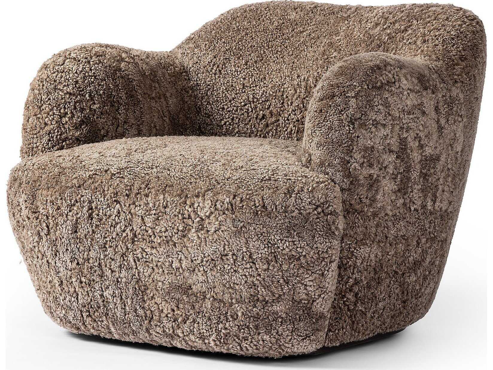 Four Hands Westgate Julius Taupe Shearling Swivel Chair