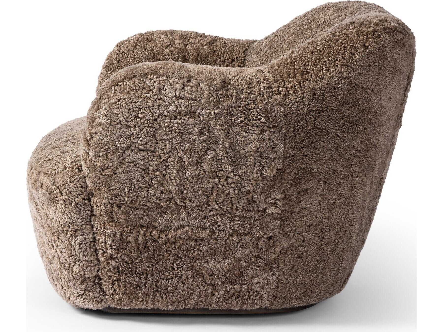 Four Hands Westgate Julius Taupe Shearling Swivel Chair