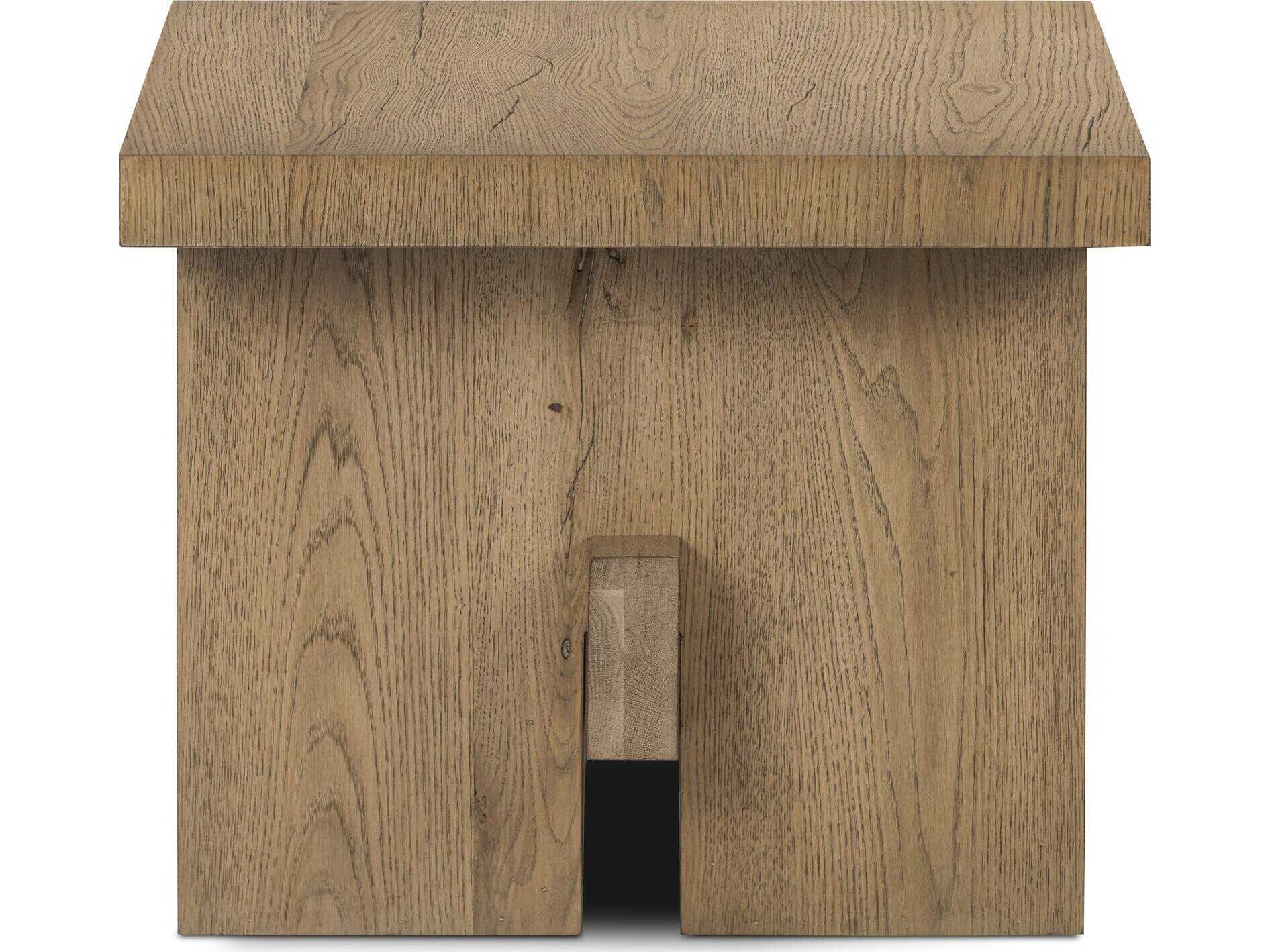 Four Hands Haiden Rectangular Wood Rubbed Light Oak Veneer End Table