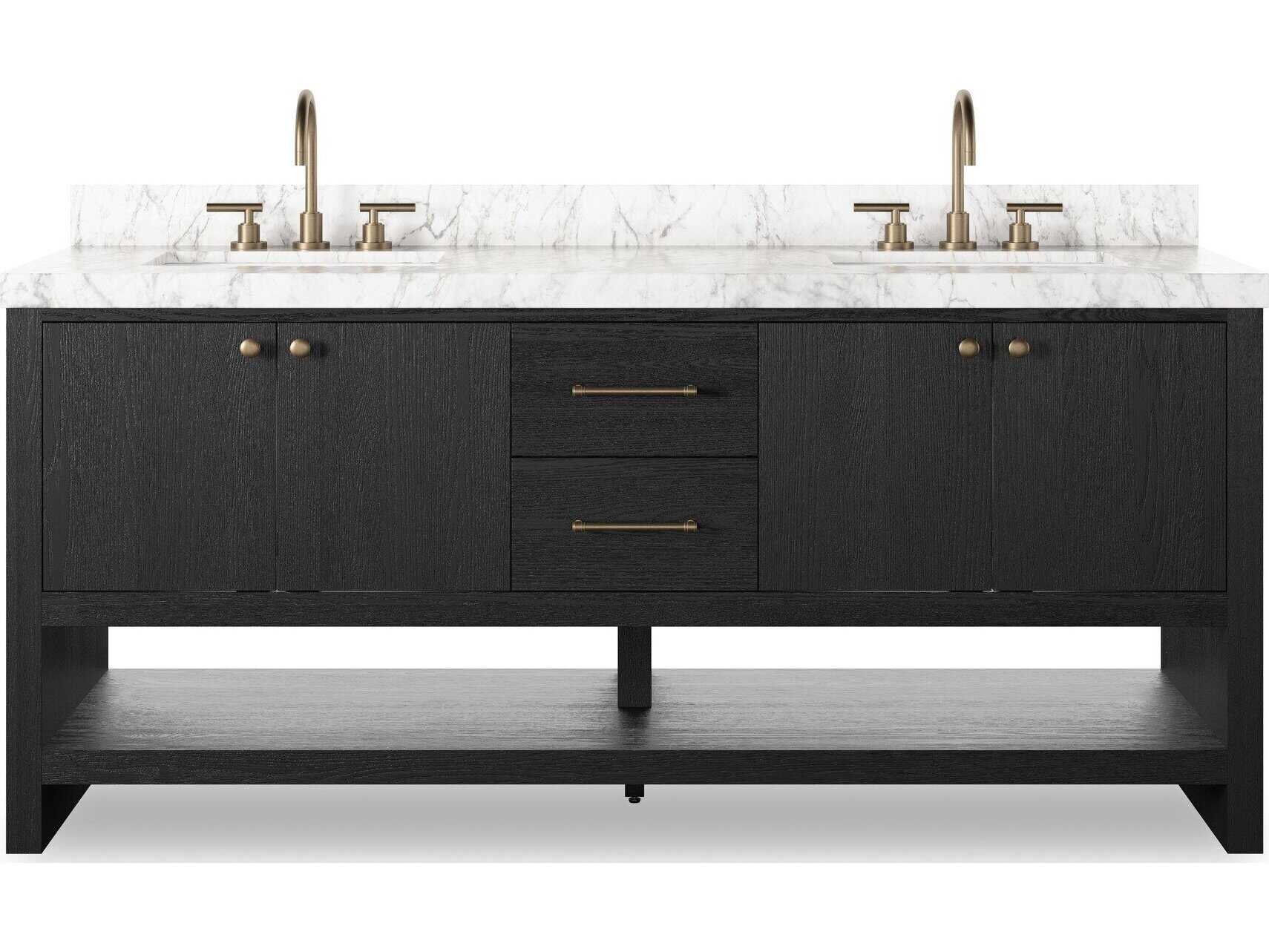Four Hands Anthem Black Wasked Oak Veneer Double Vanity