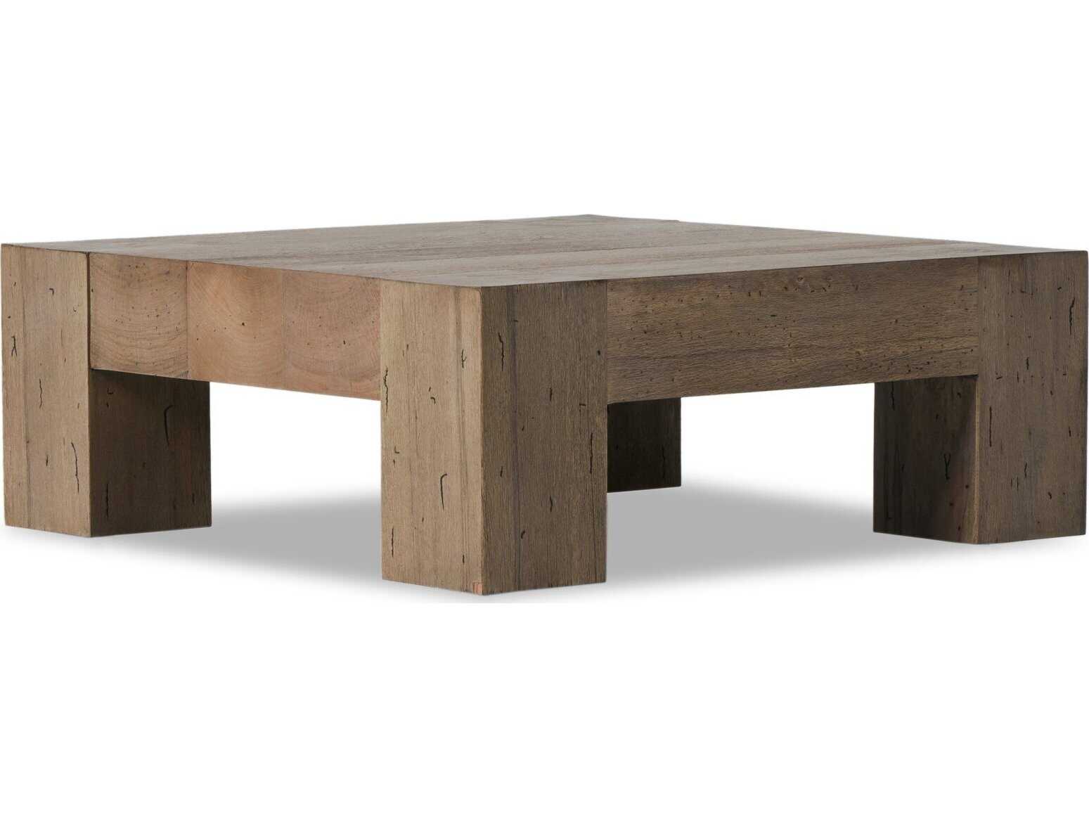 Four Hands Wesson Abaso Square Rustic Wormwood Oak Coffee Table