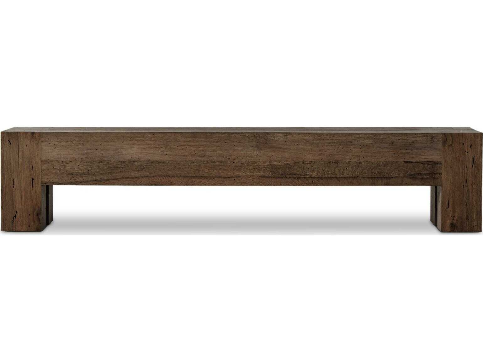 Four Hands Wesson Ebony Rustic Wormwood Oak Black Accent Bench