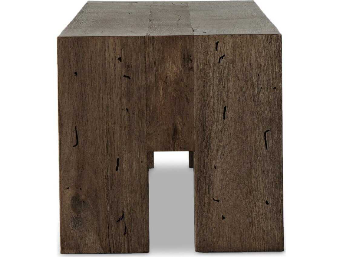 Four Hands Wesson Ebony Rustic Wormwood Oak Black Accent Bench