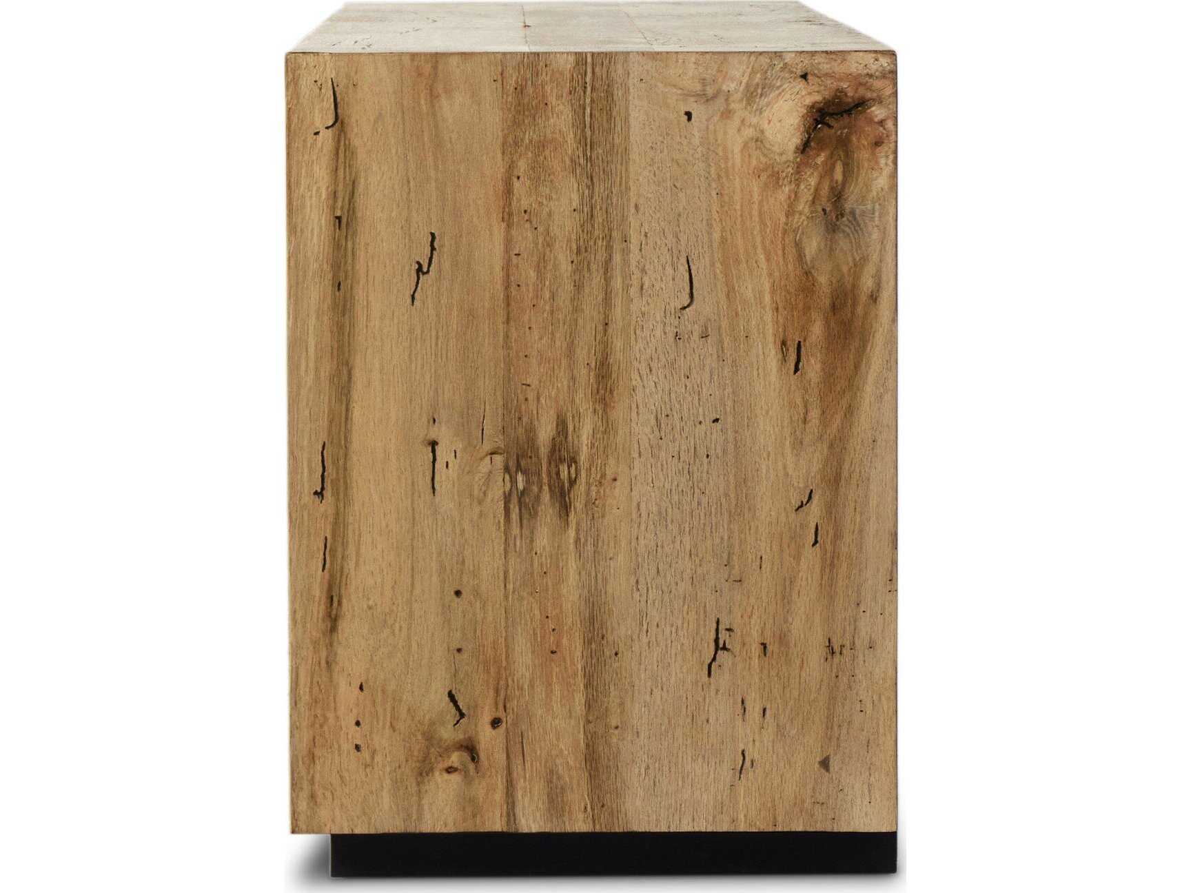 Four Hands Wesson Abaso 94" Hardwood Black Rustic Wormwood Oak Media Console