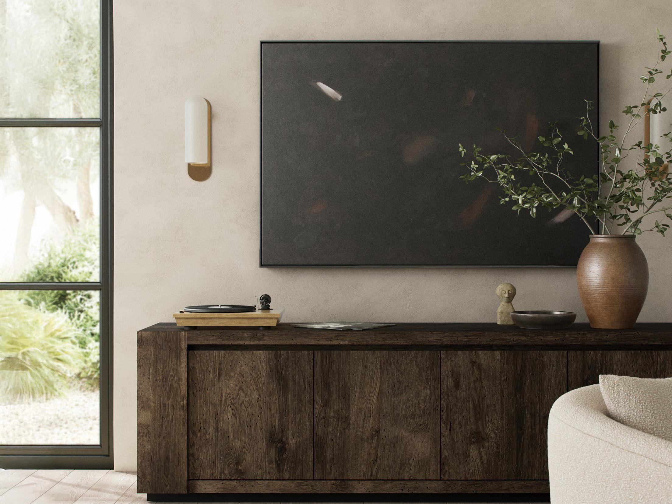 Four Hands Wesson Abaso 94" Hardwood Black Ebony Rustic Wormwood Oak Media Console