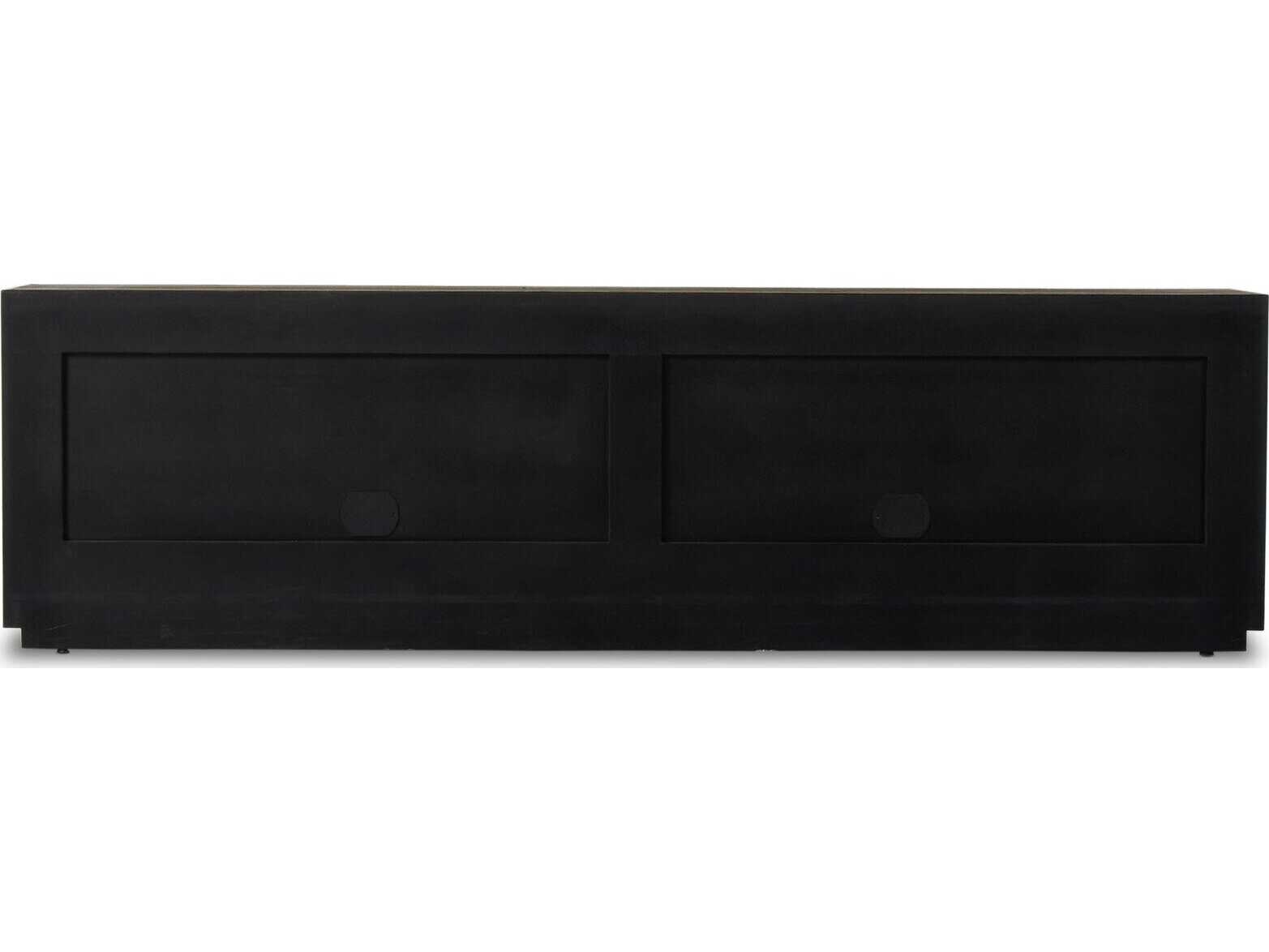 Four Hands Wesson Abaso 94" Hardwood Black Ebony Rustic Wormwood Oak Media Console