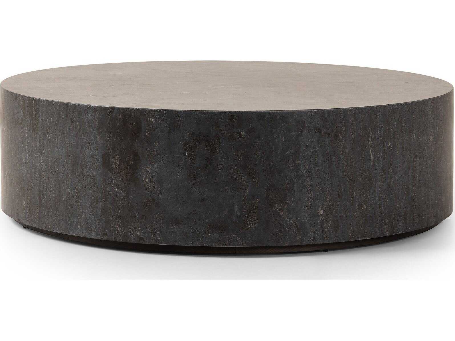Four Hands Hughes Round Bluestone Coffee Table