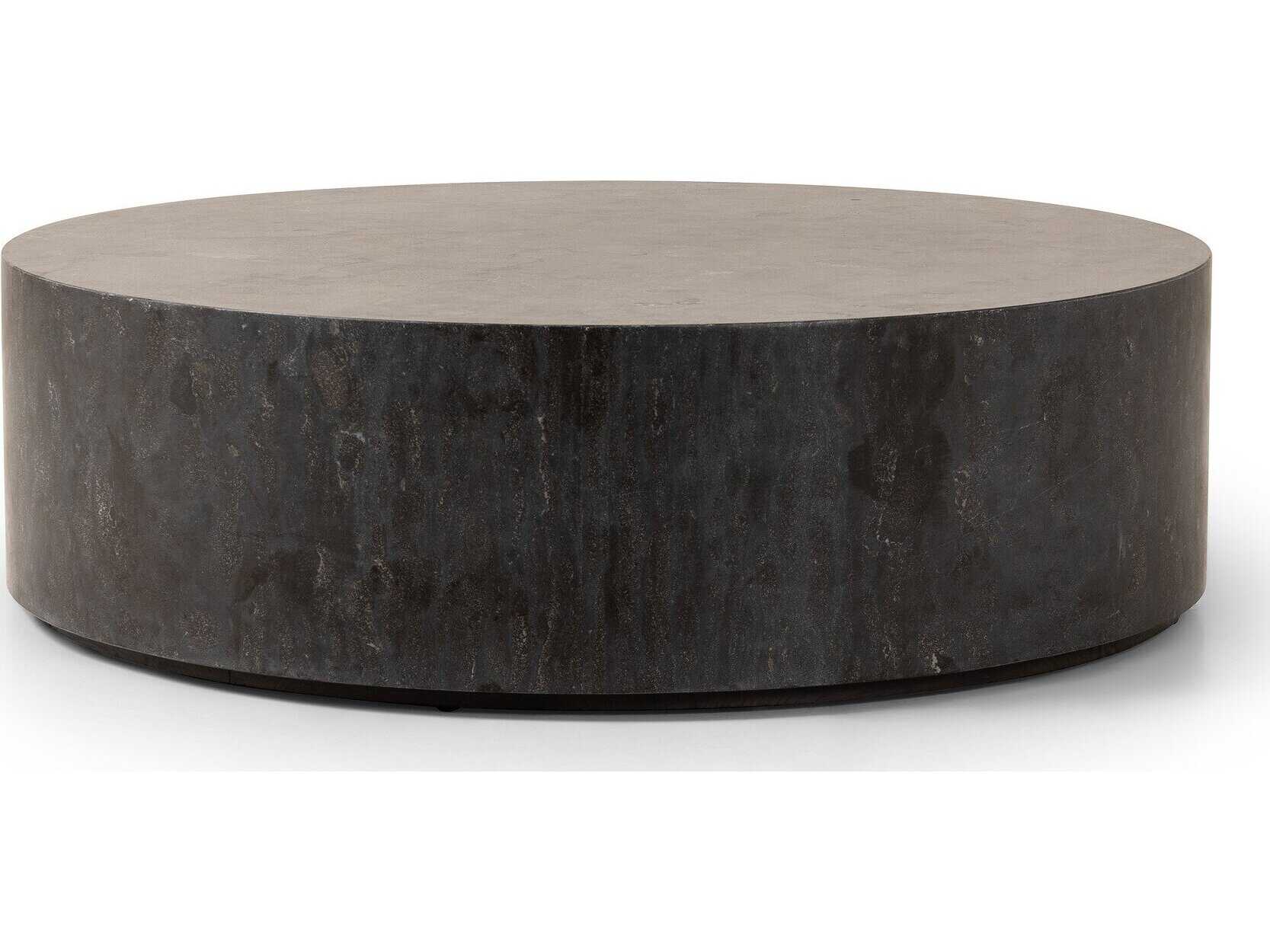 Four Hands Hughes Round Bluestone Coffee Table