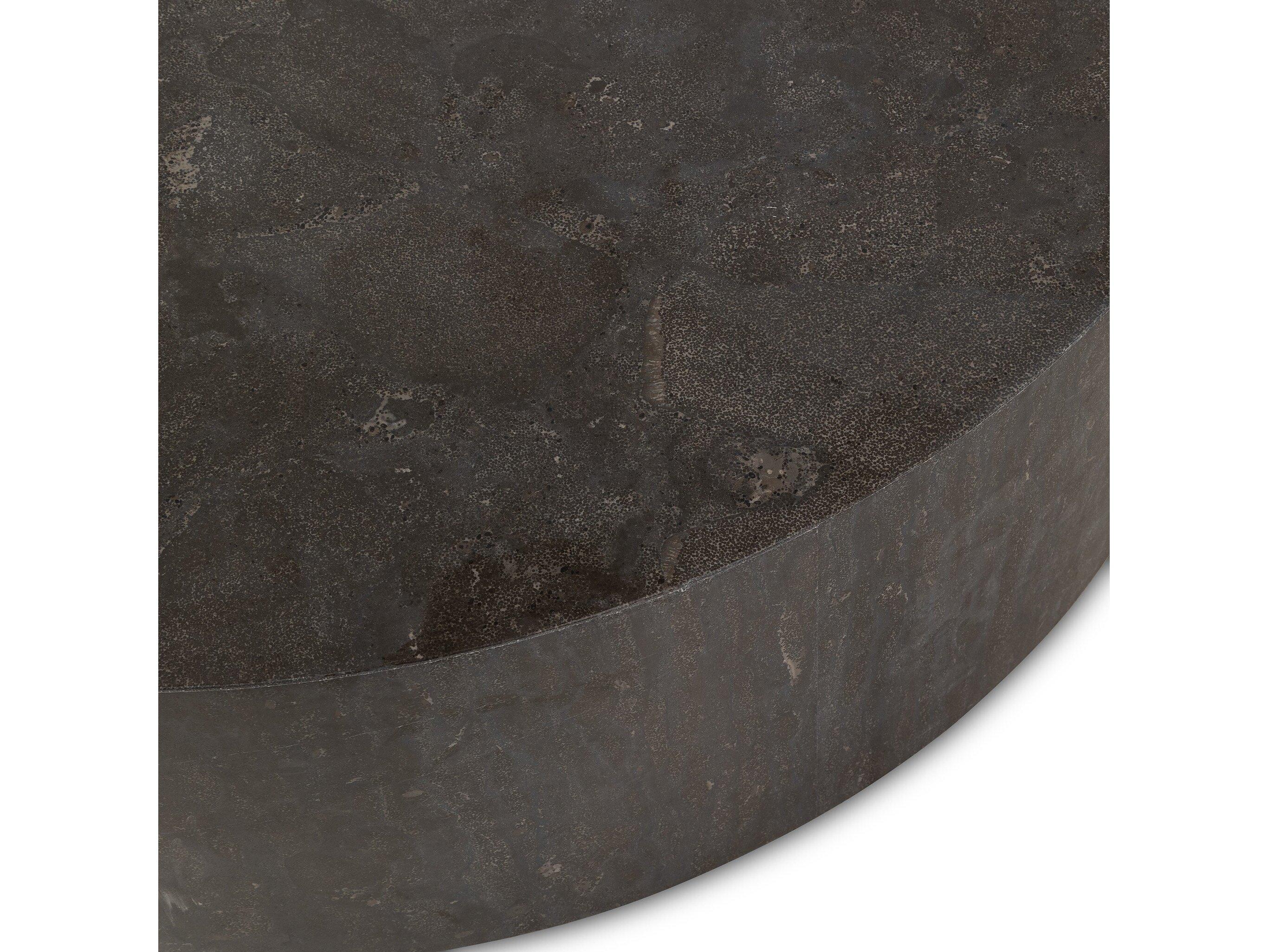 Four Hands Hughes Round Bluestone Coffee Table