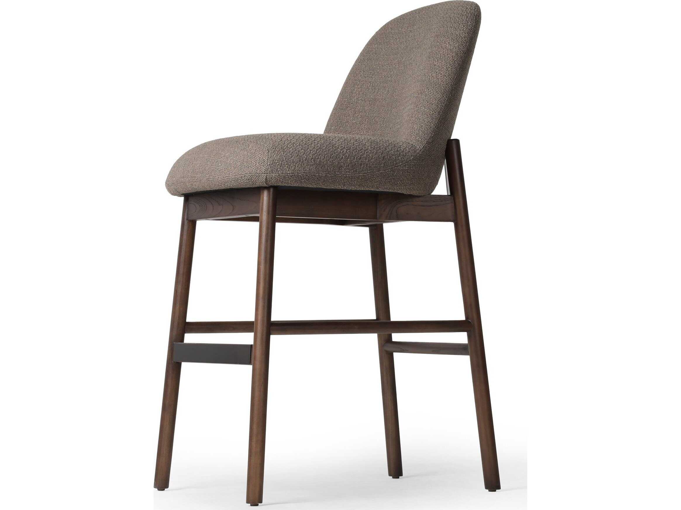 Four Hands Allston Sora Gibson Mink Upholstered Ash Wood Armless Bar Stool