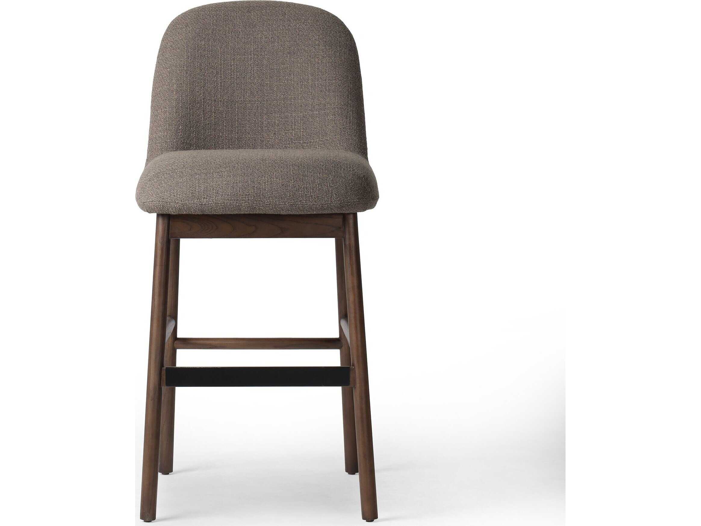 Four Hands Allston Sora Gibson Mink Upholstered Ash Wood Armless Bar Stool