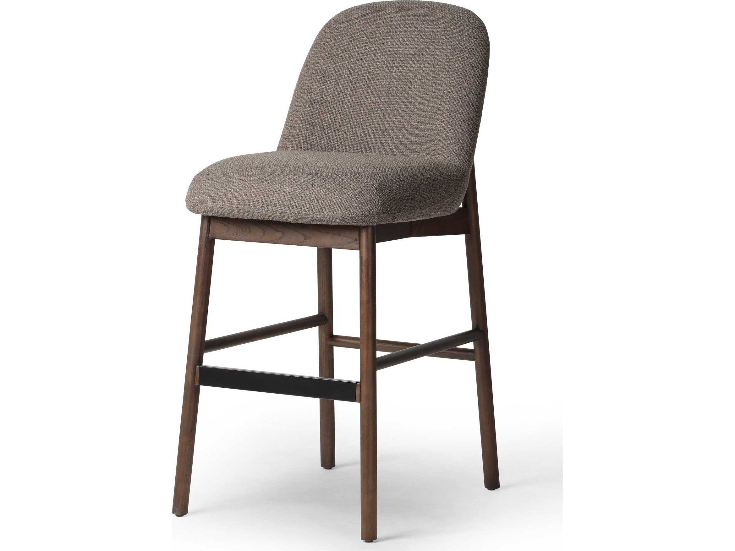 Four Hands Allston Sora Gibson Mink Upholstered Ash Wood Armless Bar Stool