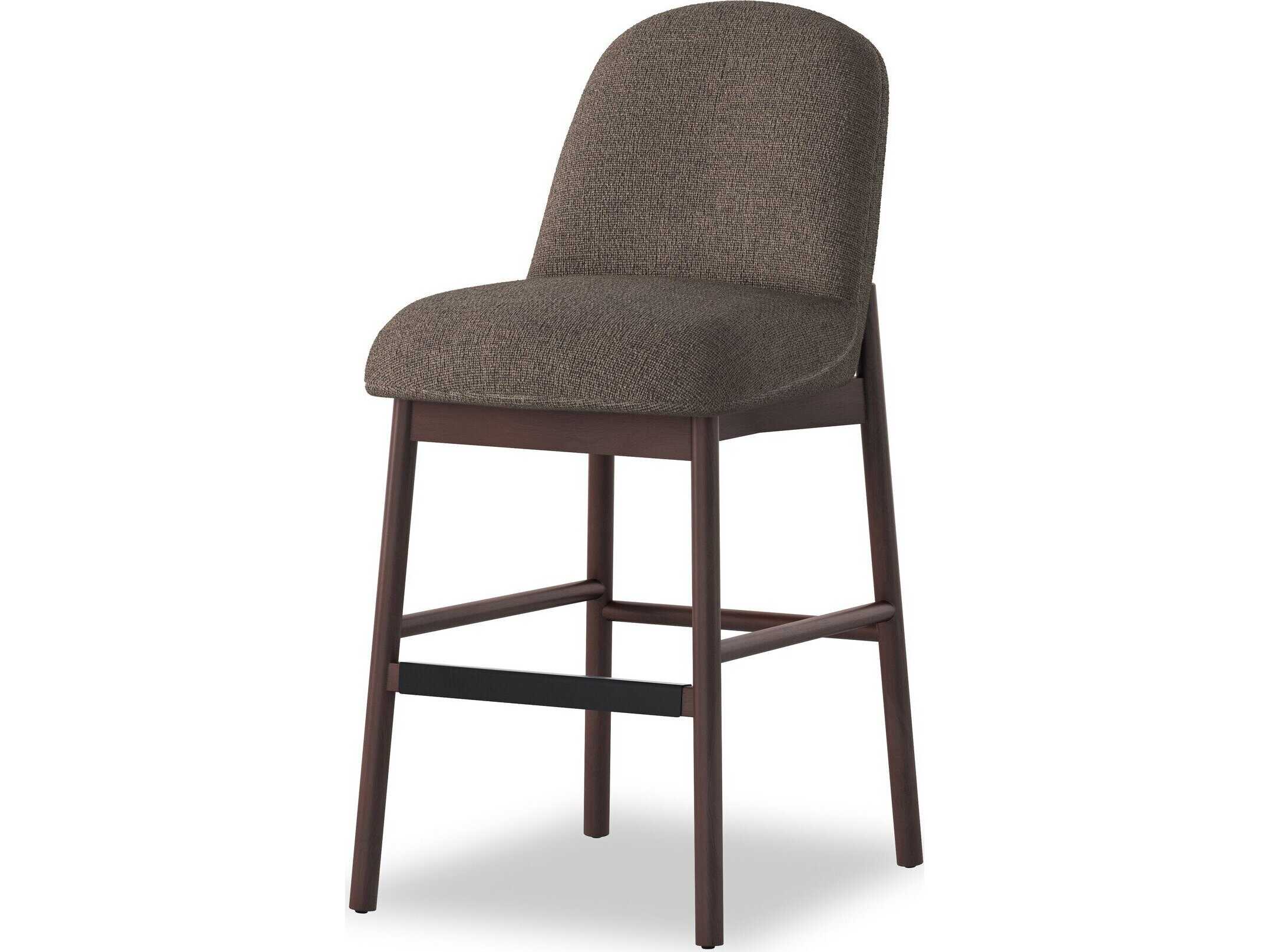 Four Hands Allston Sora Gibson Mink Upholstered Ash Wood Armless Bar Stool